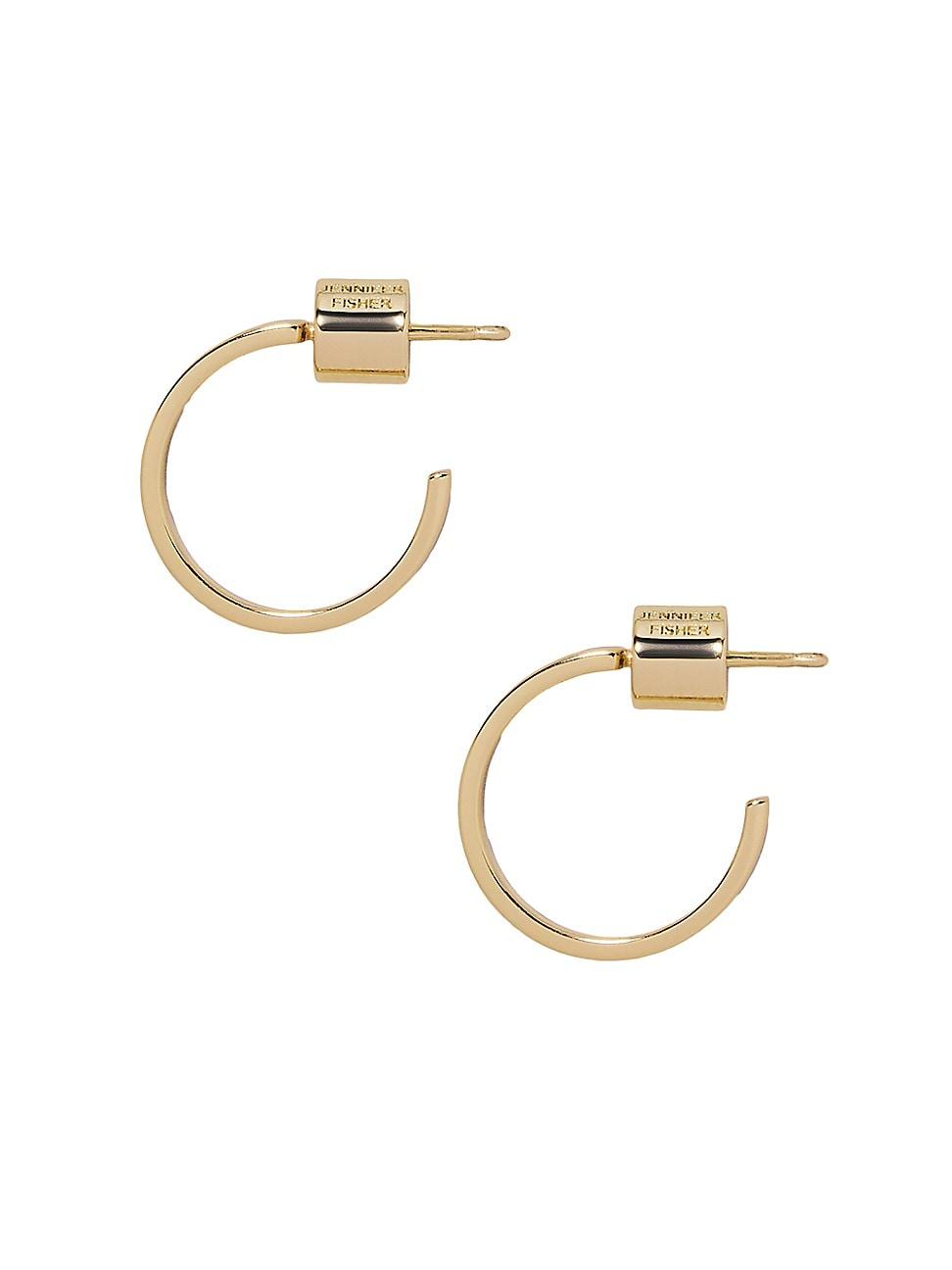 Womens Flat Thread 10KPlated Hoop Earrings Product Image