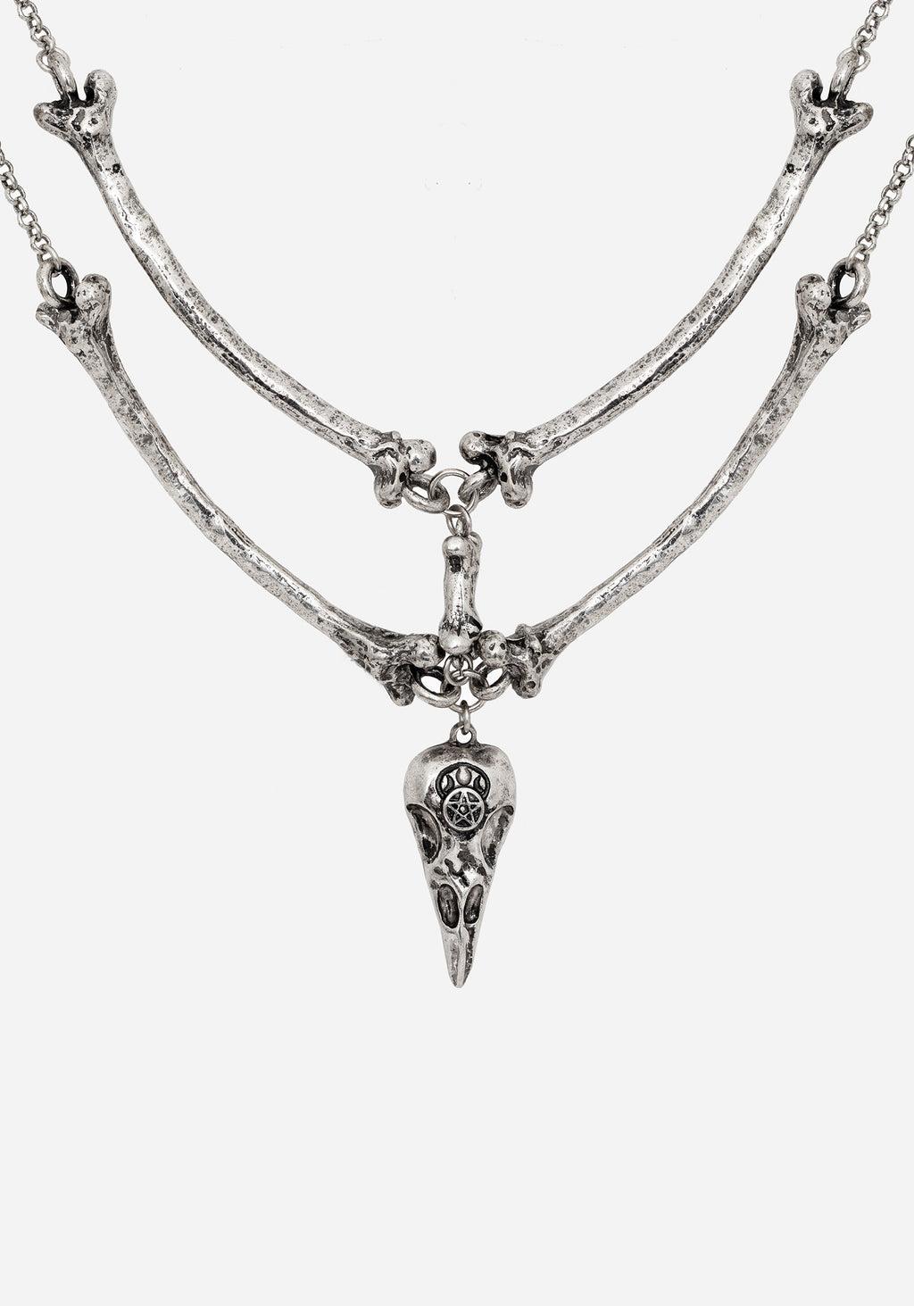 Osteomancy Raven Skull Choker Necklace Product Image