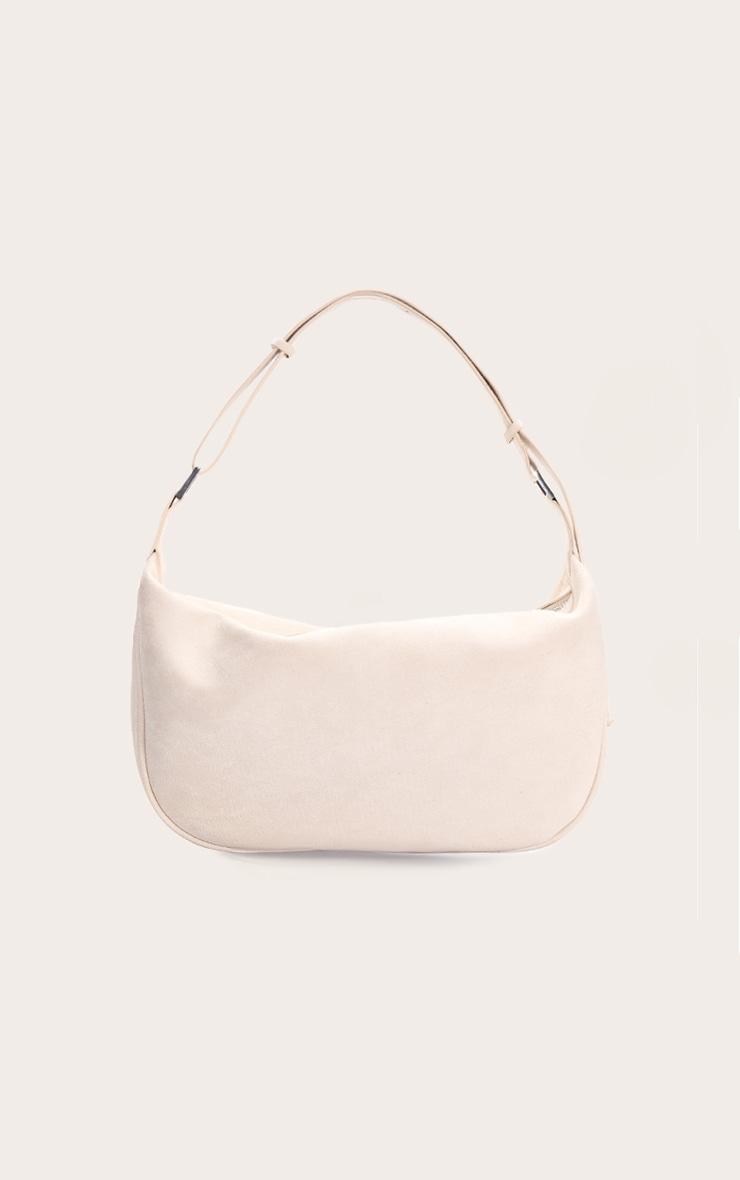 Off White Suede Oversized Slouchy Shoulder Bag Product Image