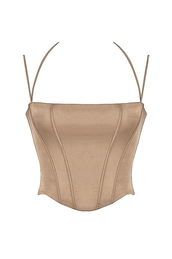 Chantelle  latte satin corset Product Image