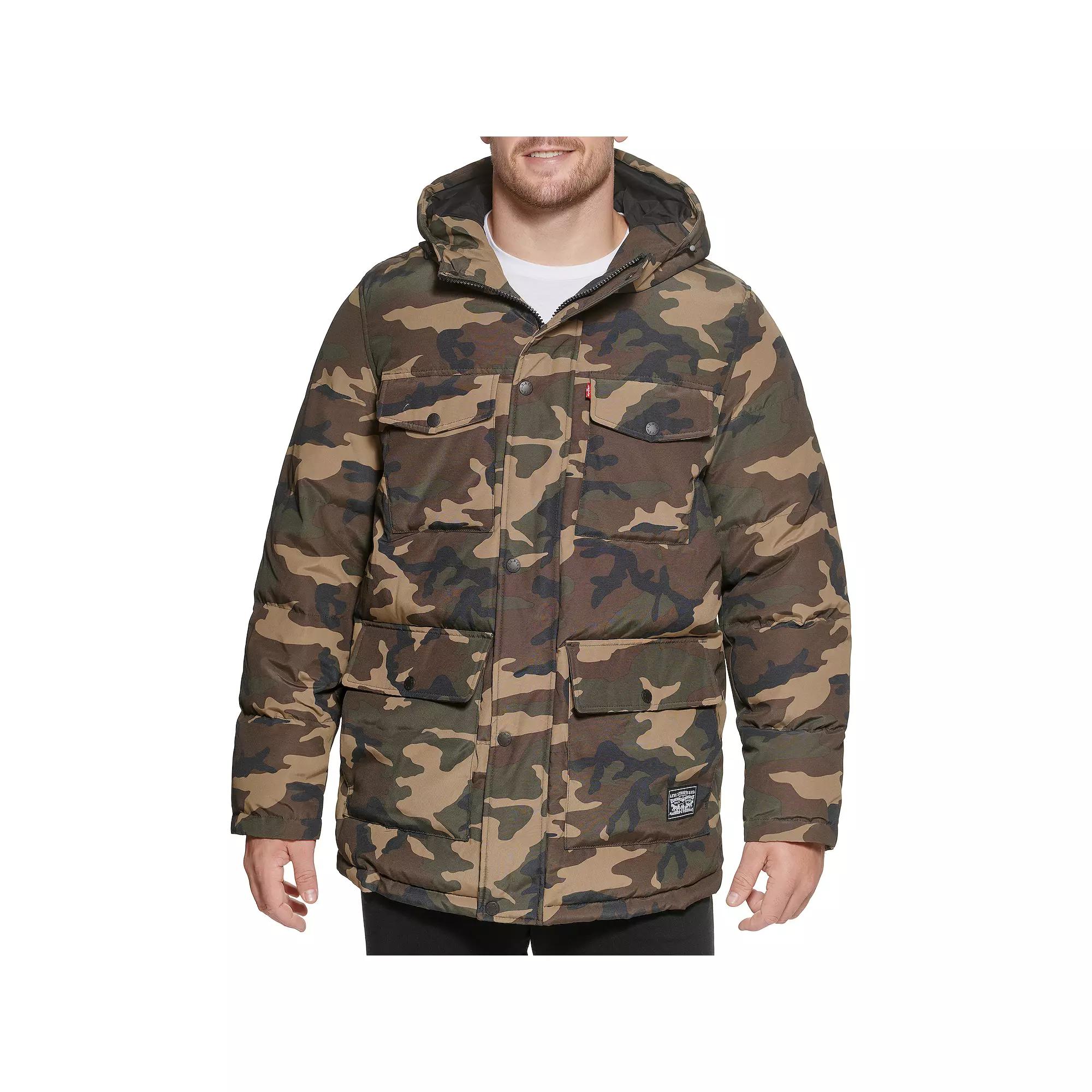 Big & Tall Levis 4 Pocket Hooded Puffer Jacket, Mens Product Image