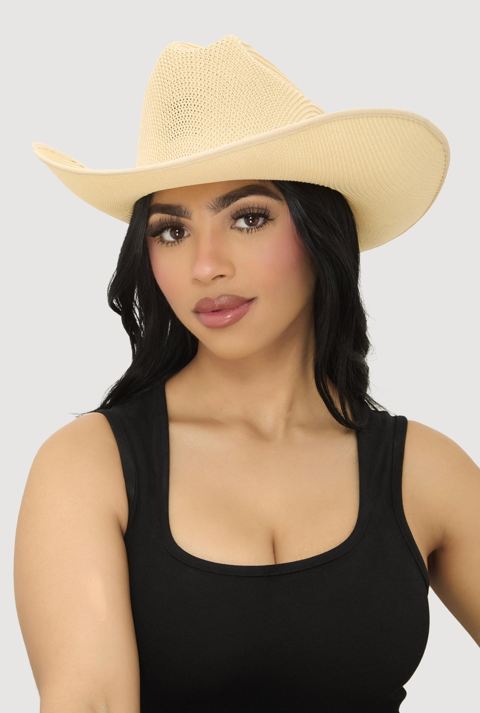 Solid Straw Cowboy Hat Female Product Image