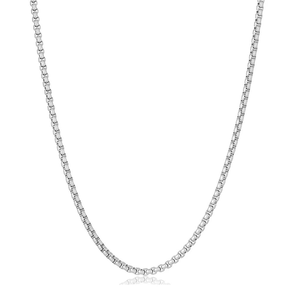 Men's LYNX Stainless Steel 4mm Round Box Chain Necklace,  Product Image