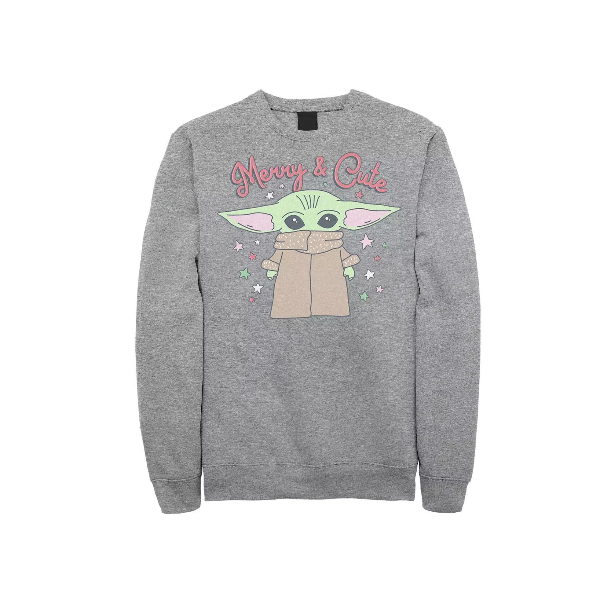 Men's Star Wars: The Mandalorian The Child Christmas Merry & Cute Sweatshirt,  Product Image
