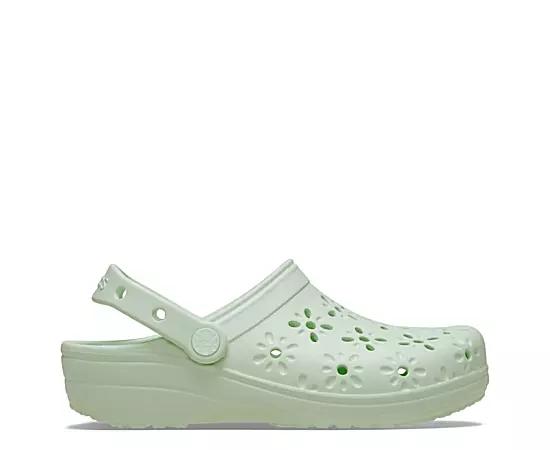 Crocs Womens Classic Floral Cut Out Clog Product Image
