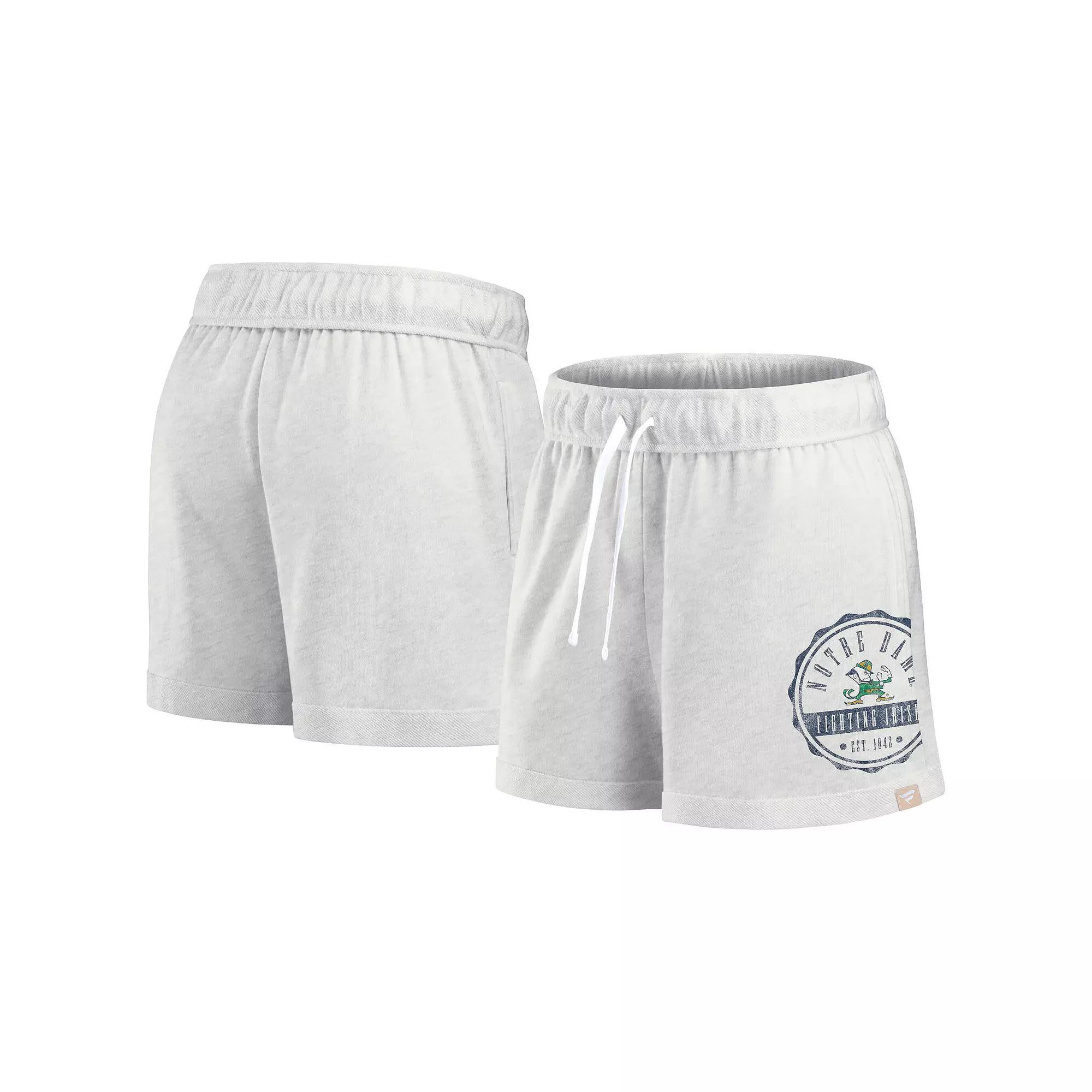 Women's Fanatics Oatmeal Notre Dame Fighting Irish Win Badge Shorts,  Product Image