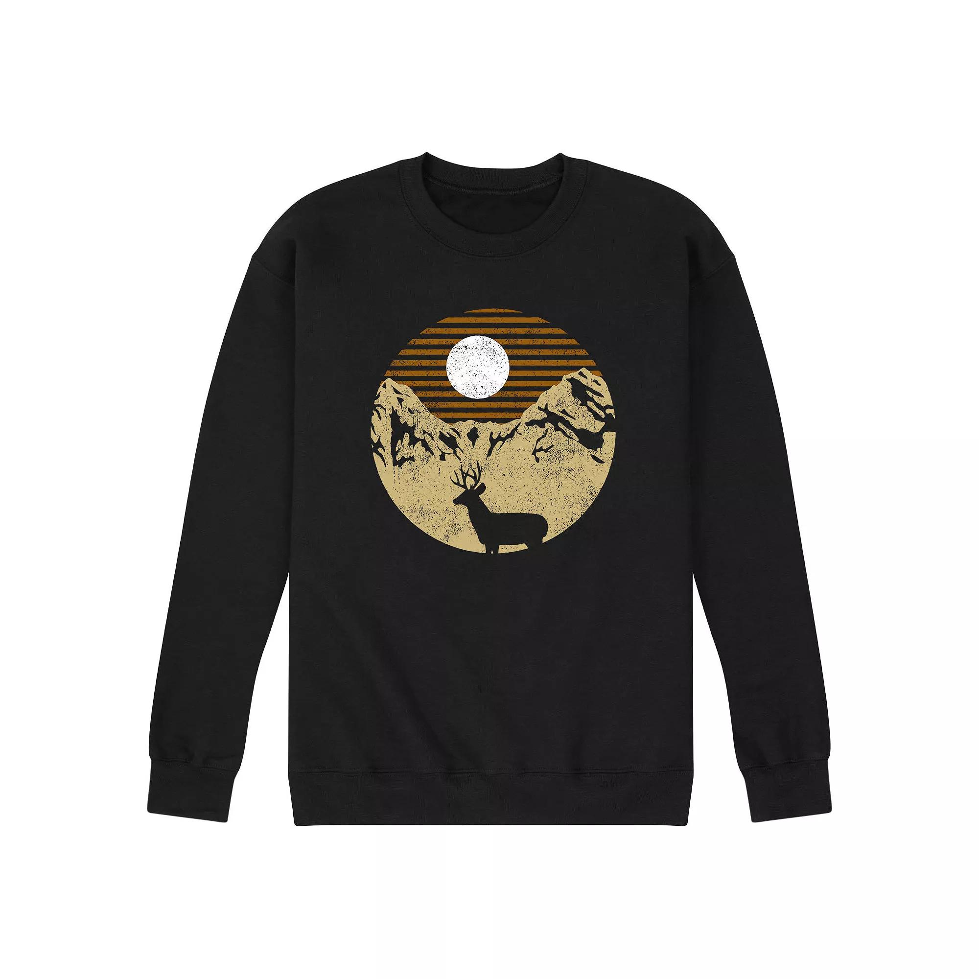 Men's Deer Mountain Scene Sweatshirt,  Product Image