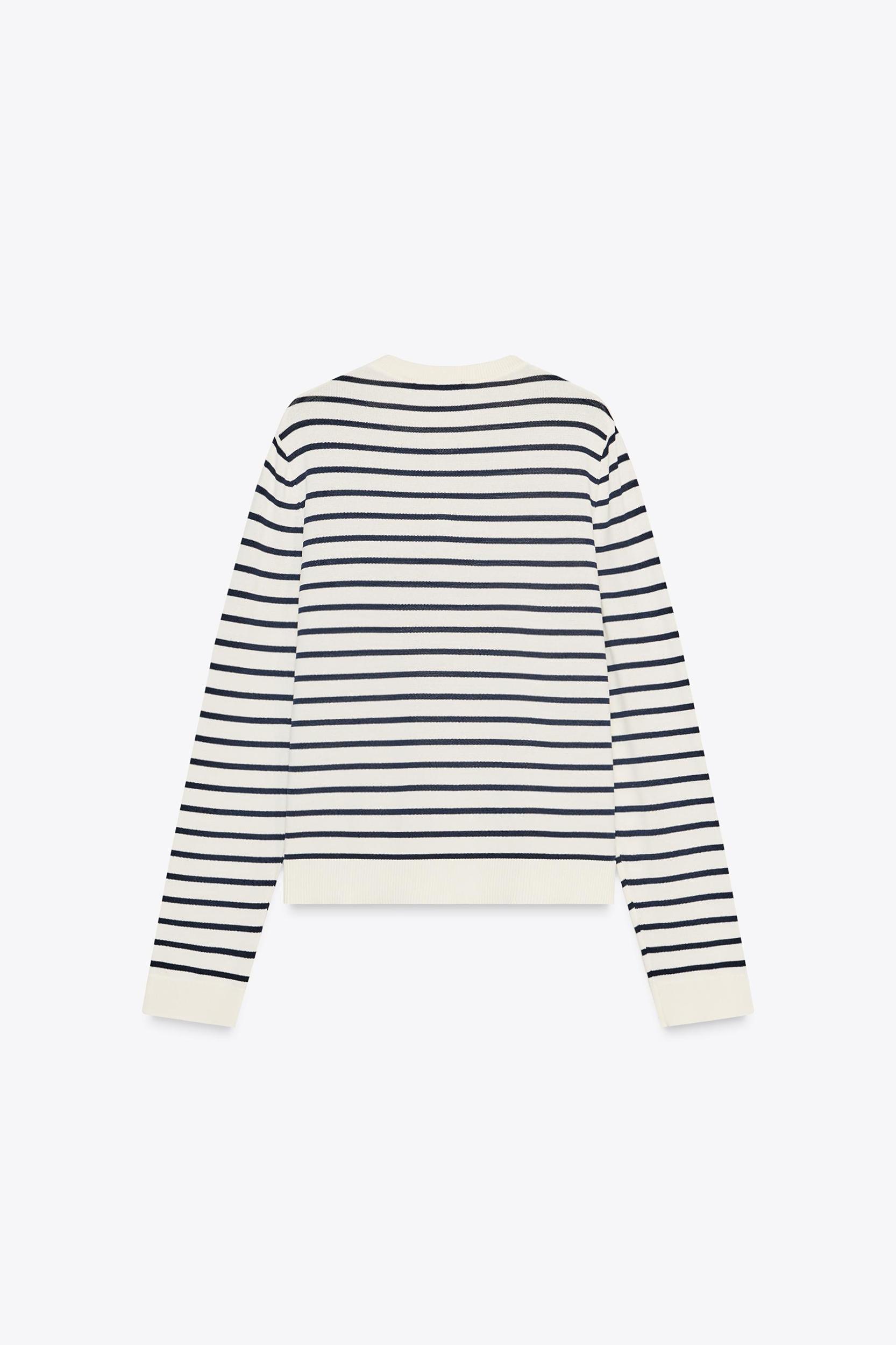 STRIPED KNIT CARDIGAN Product Image