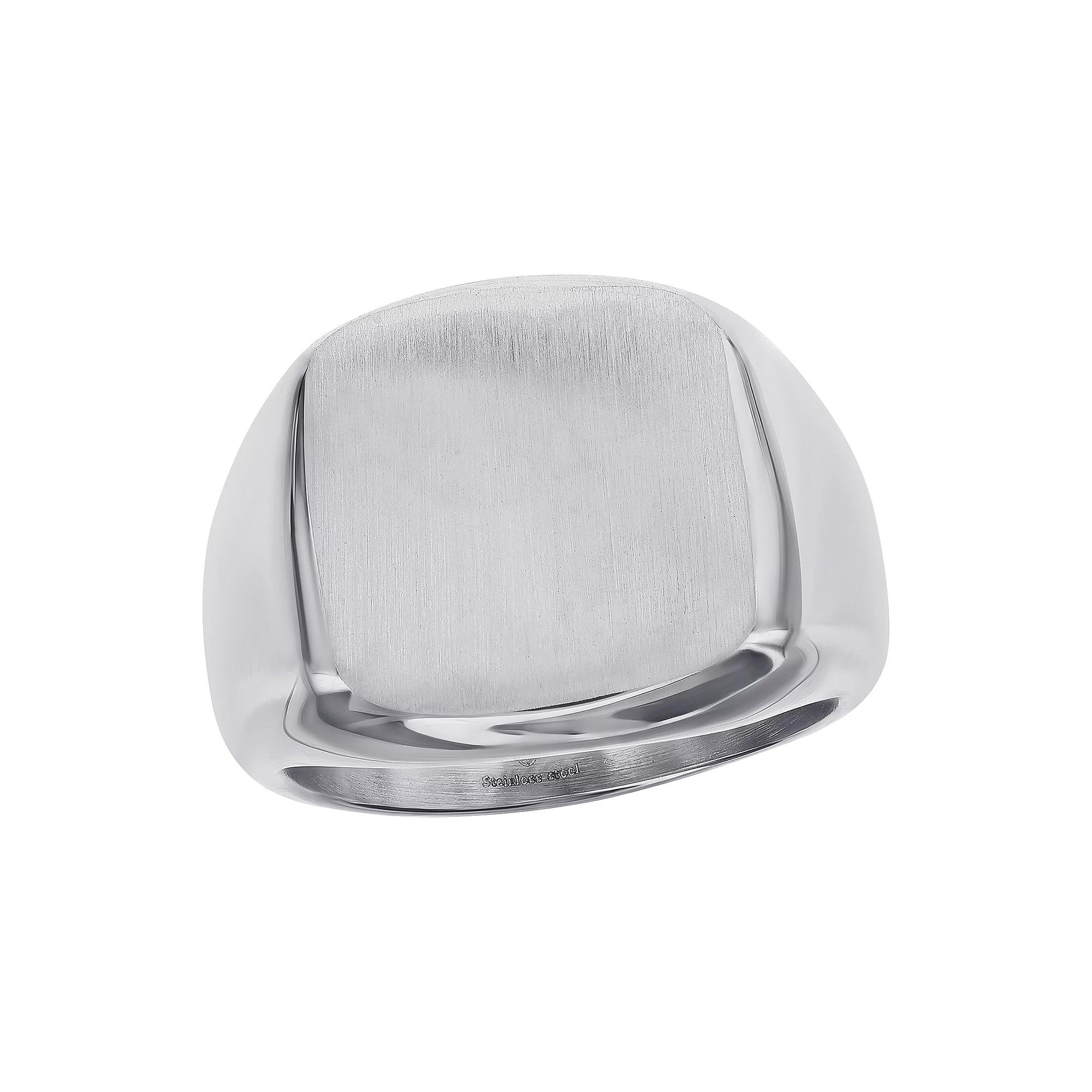 Metallo Men's Gold Tone Stainless Steel Brushed Square Ring, Size: 10 Product Image