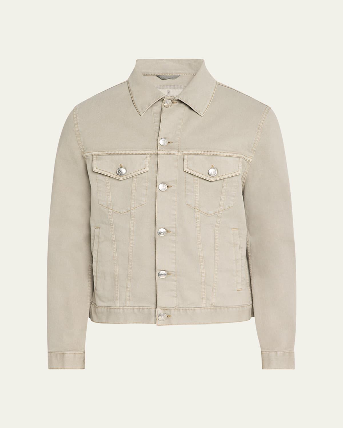 Mens Dyed Denim Trucker Jacket Product Image