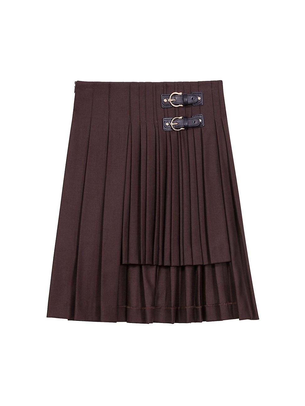 Womens Asymmetrical Pleated Short Skirt Product Image