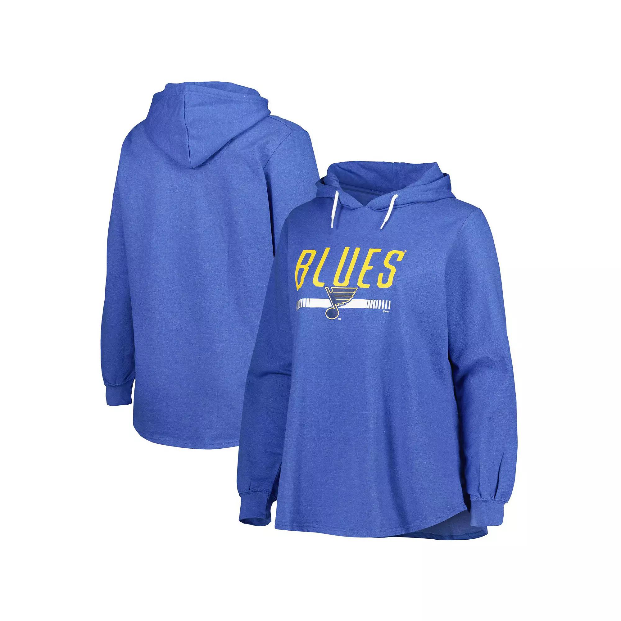 Women's Heather Royal St. Louis Blues Plus Size Fleece Pullover Hoodie, Size: 2XL Product Image
