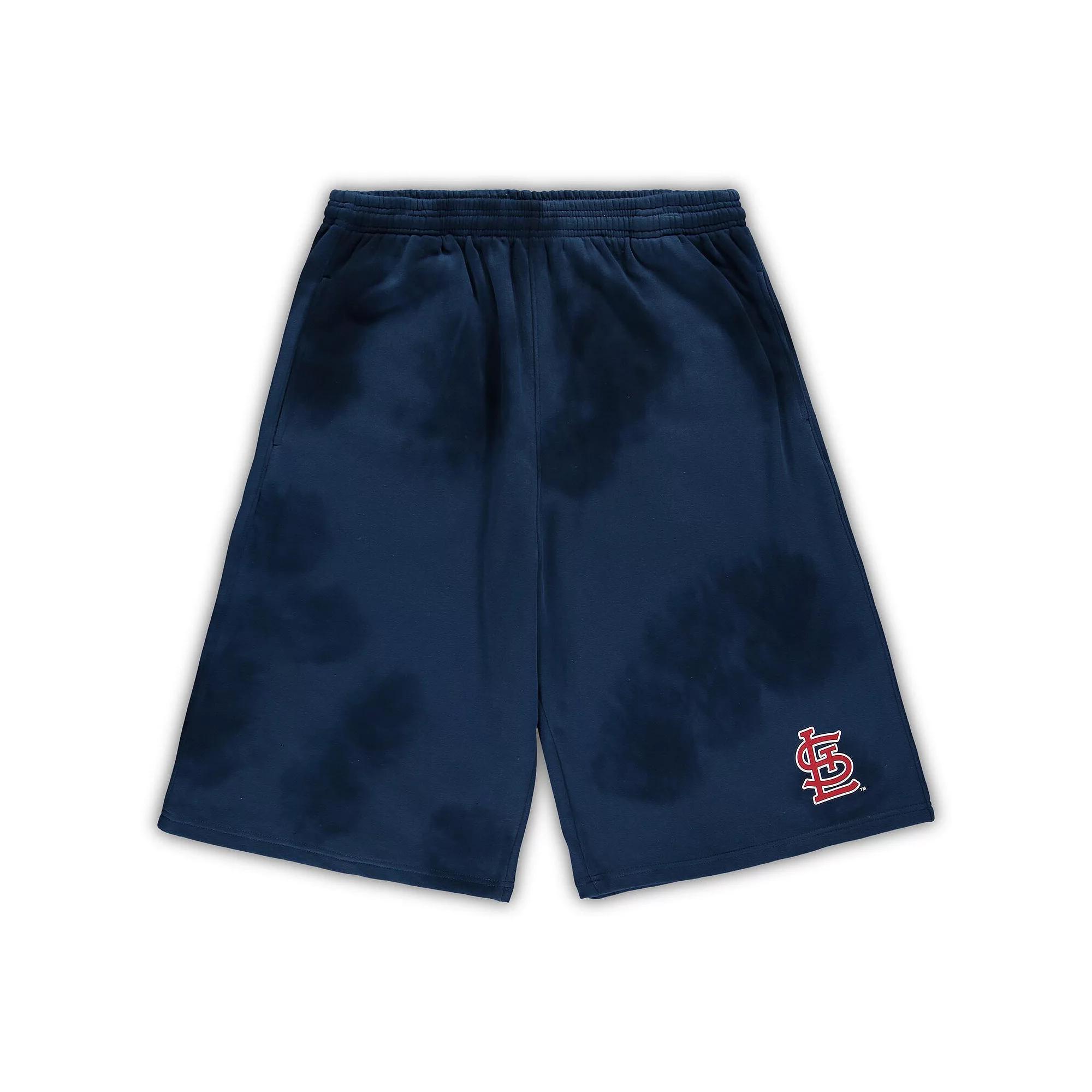 Men's Navy St. Louis Cardinals Big & Tall Tye Dye Fleece Shorts,  Product Image