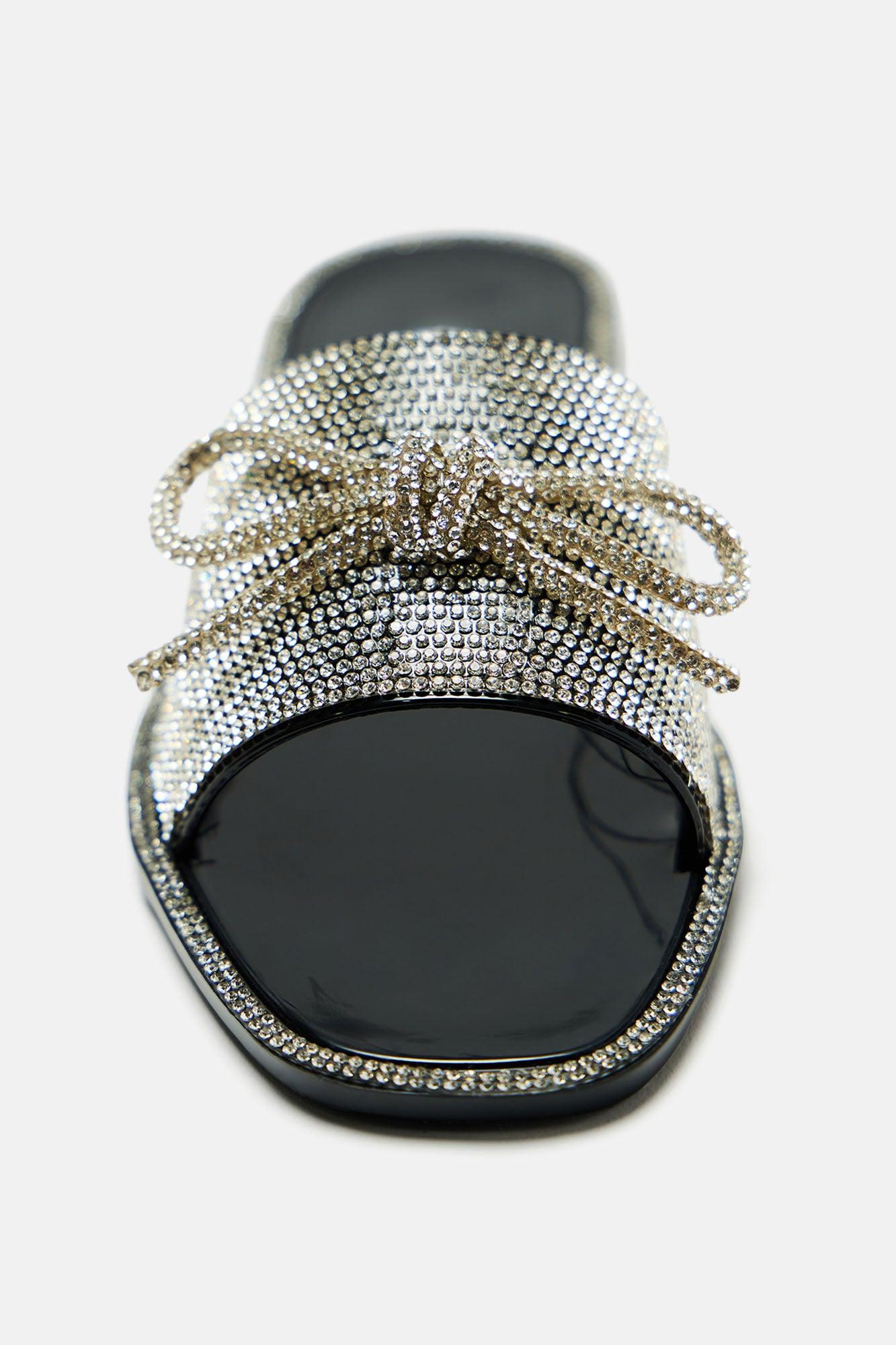 Always Sweet Embellished Sandals - Black Product Image