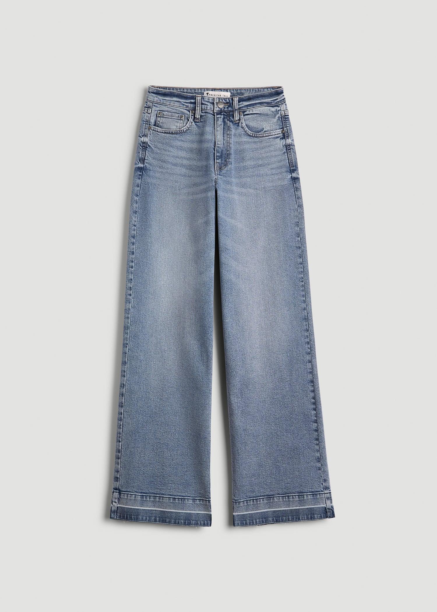 Luna High Rise Wide Leg Tall Jeans for Women in Perfect Blue Female Product Image