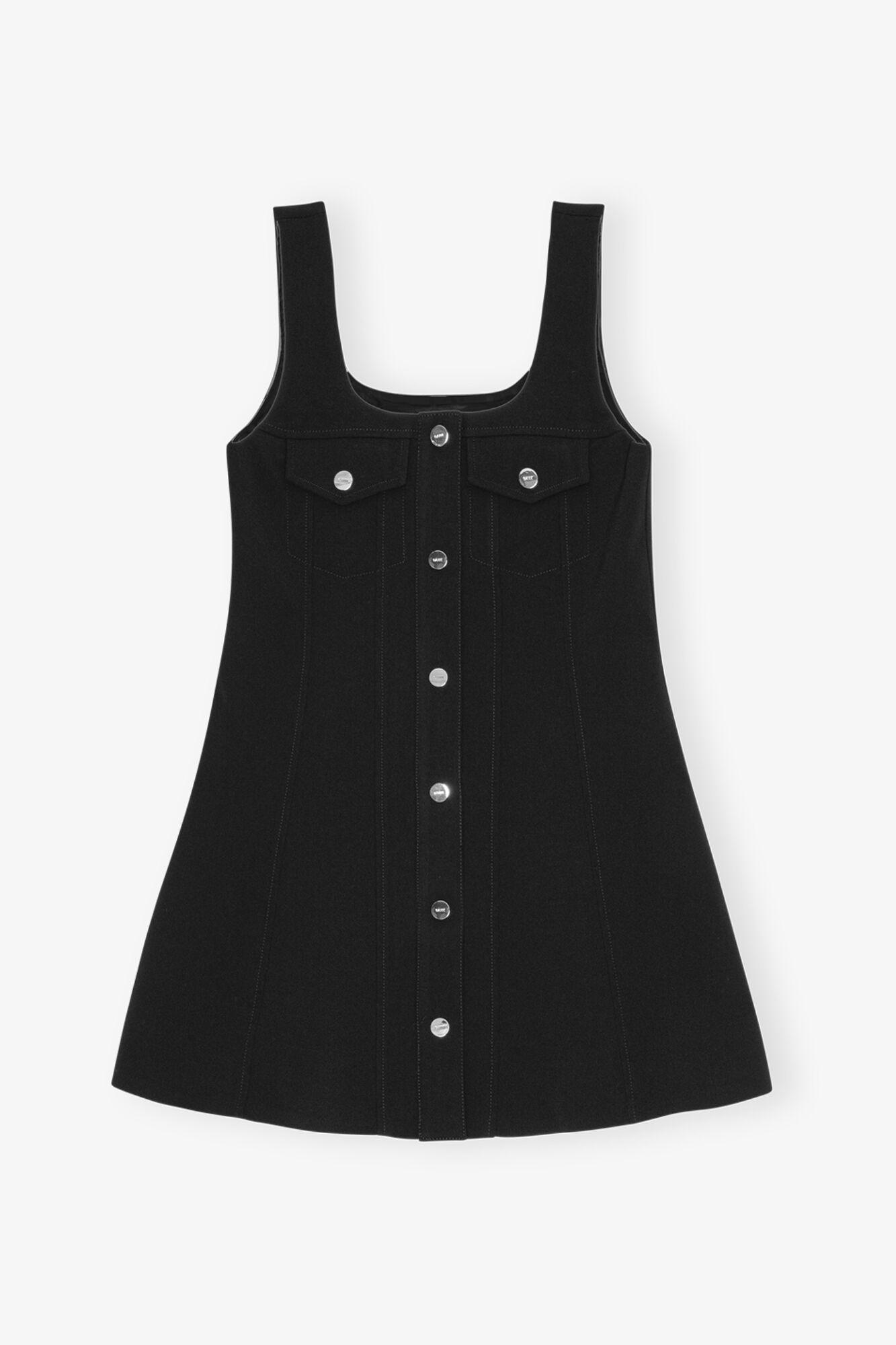 Black Bonded Crepe Mini Dress Product Image