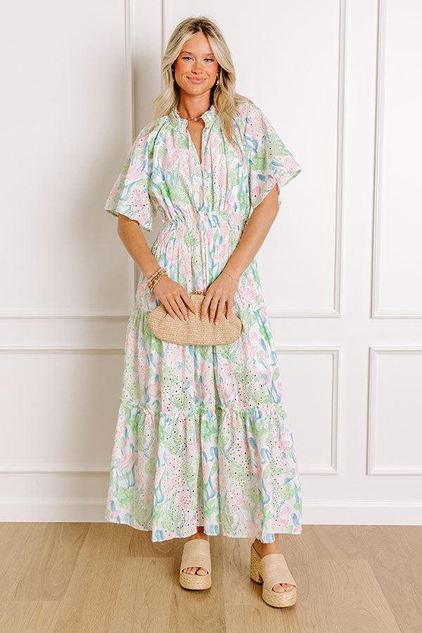 Picking Tulips Floral Eyelet Midi Dress Product Image