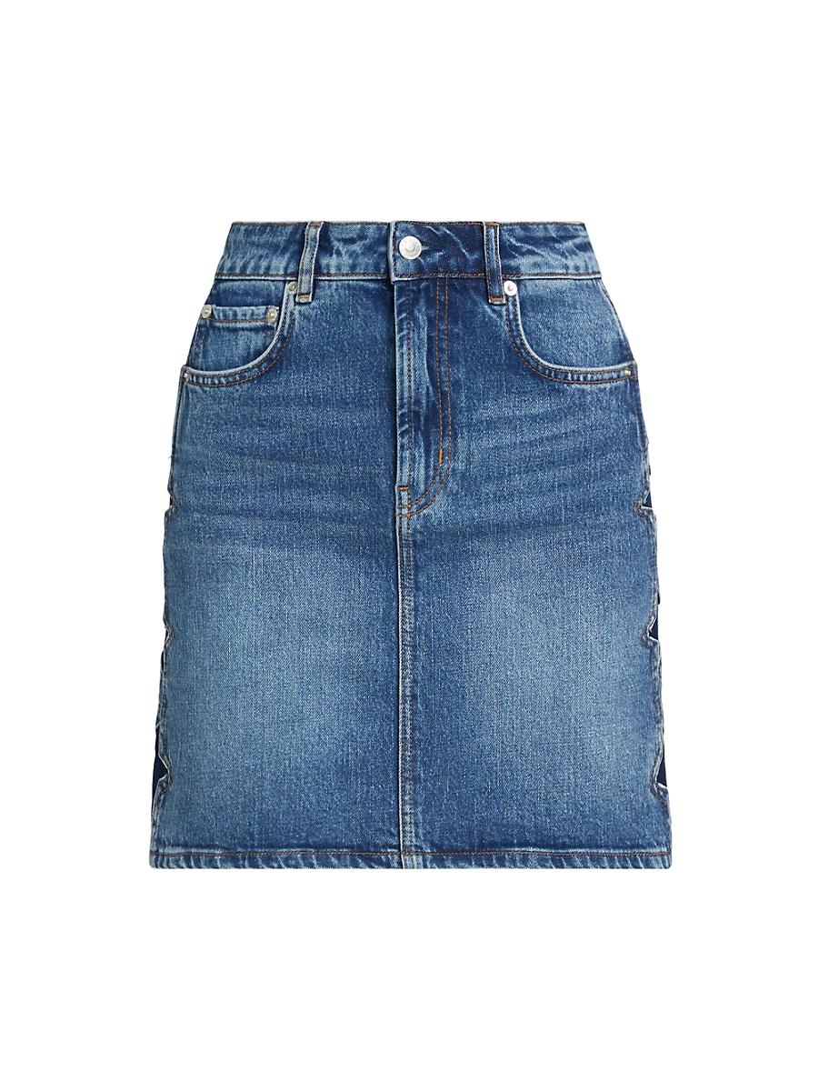 Womens Burbank Denim A-Line Miniskirt Product Image