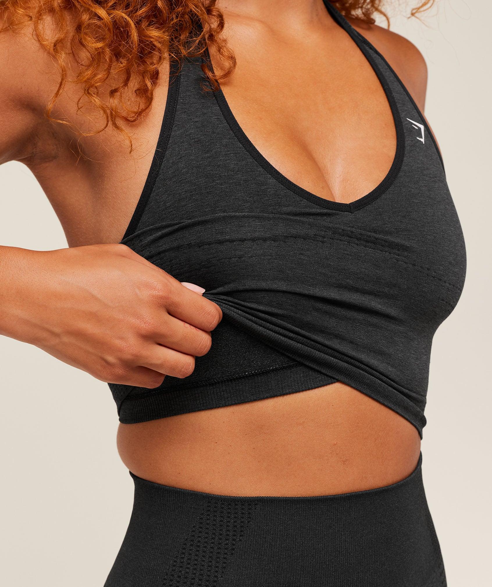 Gymshark Vital Halter Neck Tank With Shelf - Black Marl Female Product Image