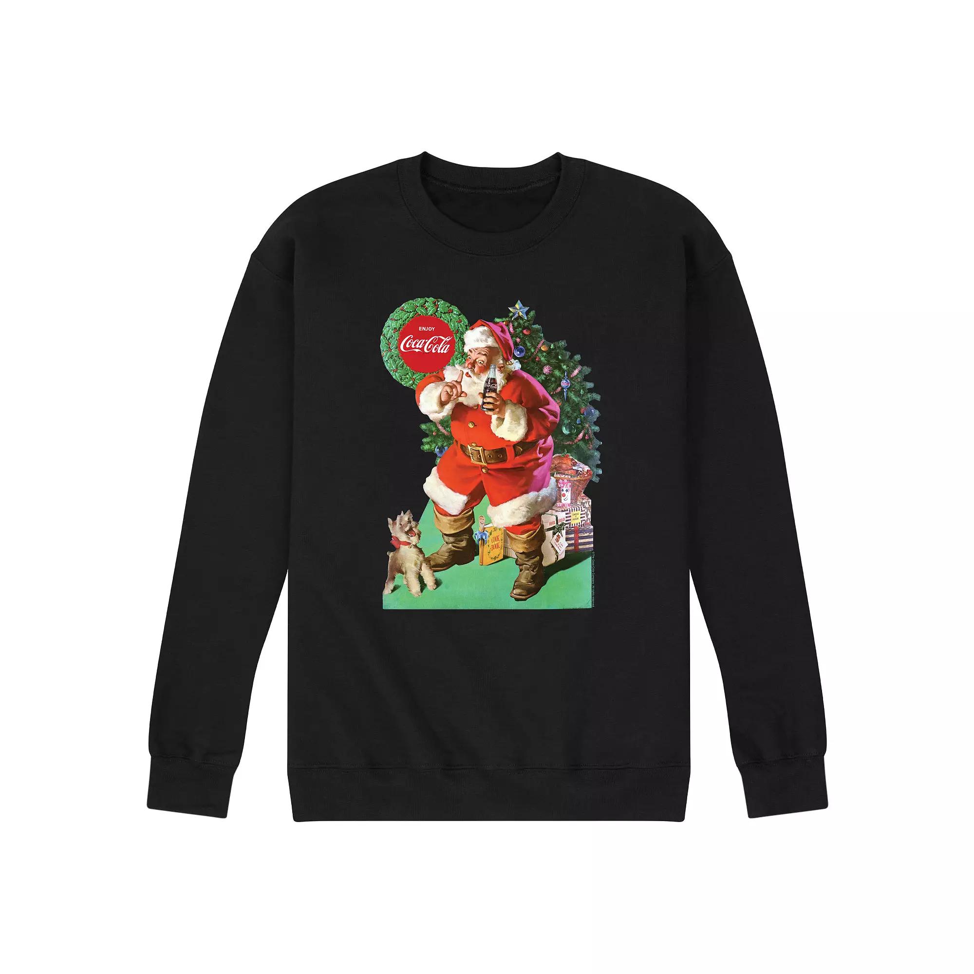 Men's CocaCola Vintage Santa with Dog Sweatshirt,  Product Image