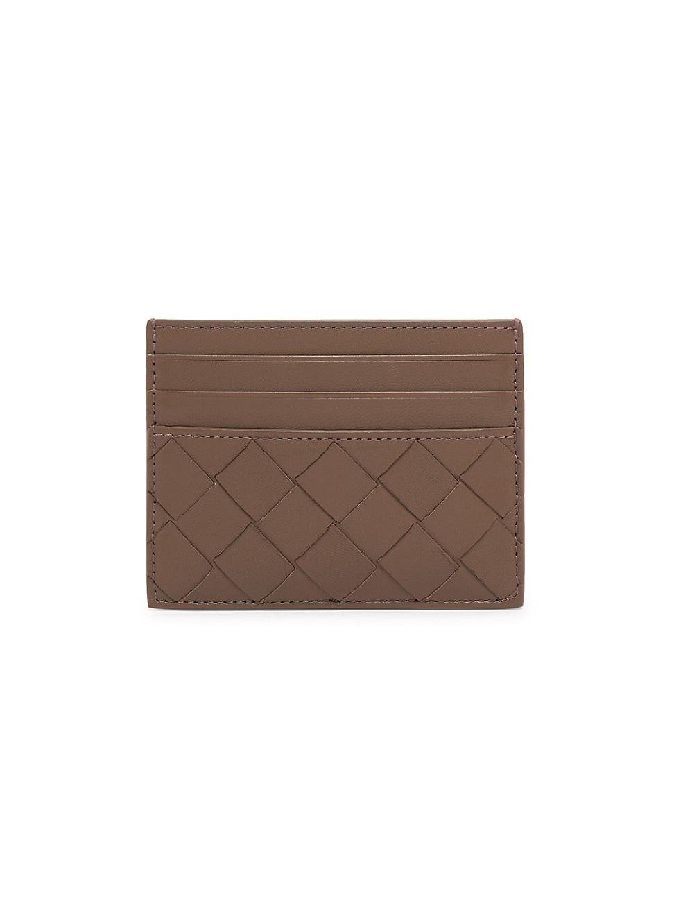 Womens Intrecciato Leather Card Case Product Image