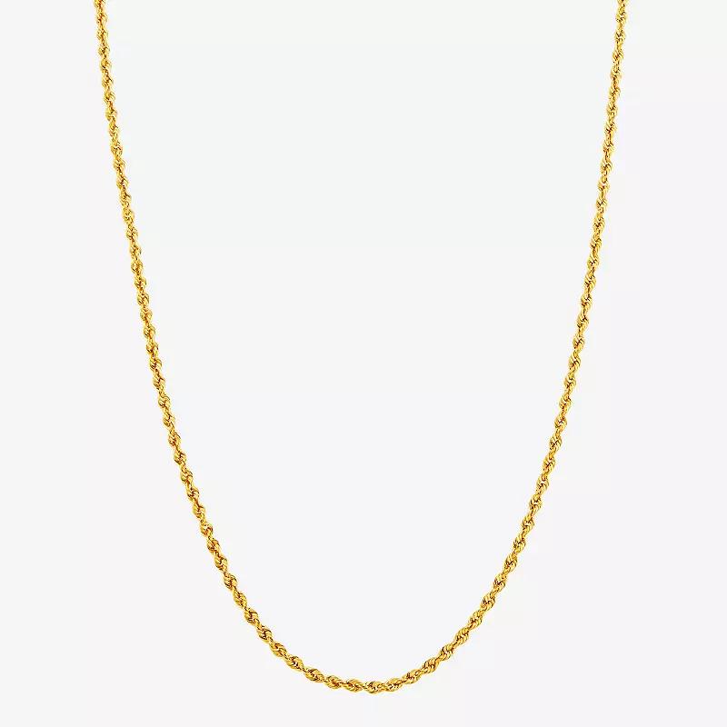Everlasting Gold 10k Gold 1.85 mm Rope Chain Necklace, Womens Product Image