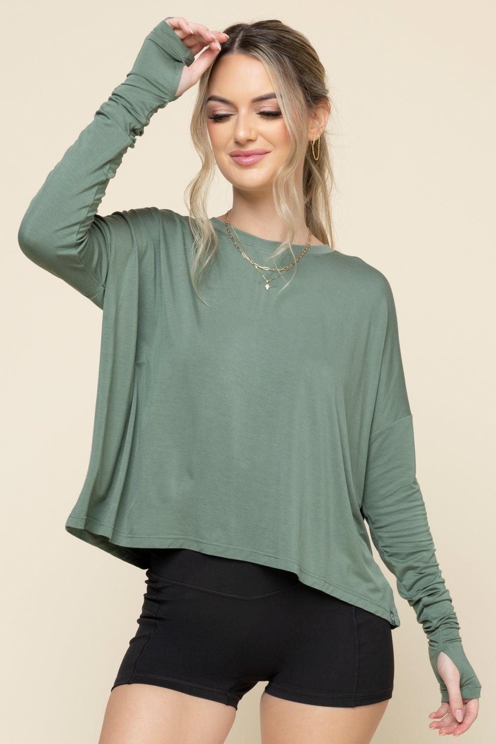 The Perfect Long Sleeve Top - Leaf Green Product Image