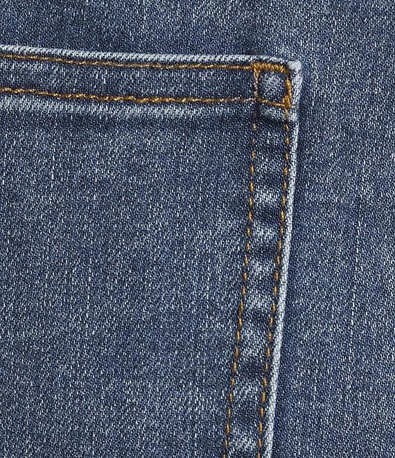 John Mark Plus Size Floral Embroidery Beaded Fringe Hem Ankle Jeans Product Image