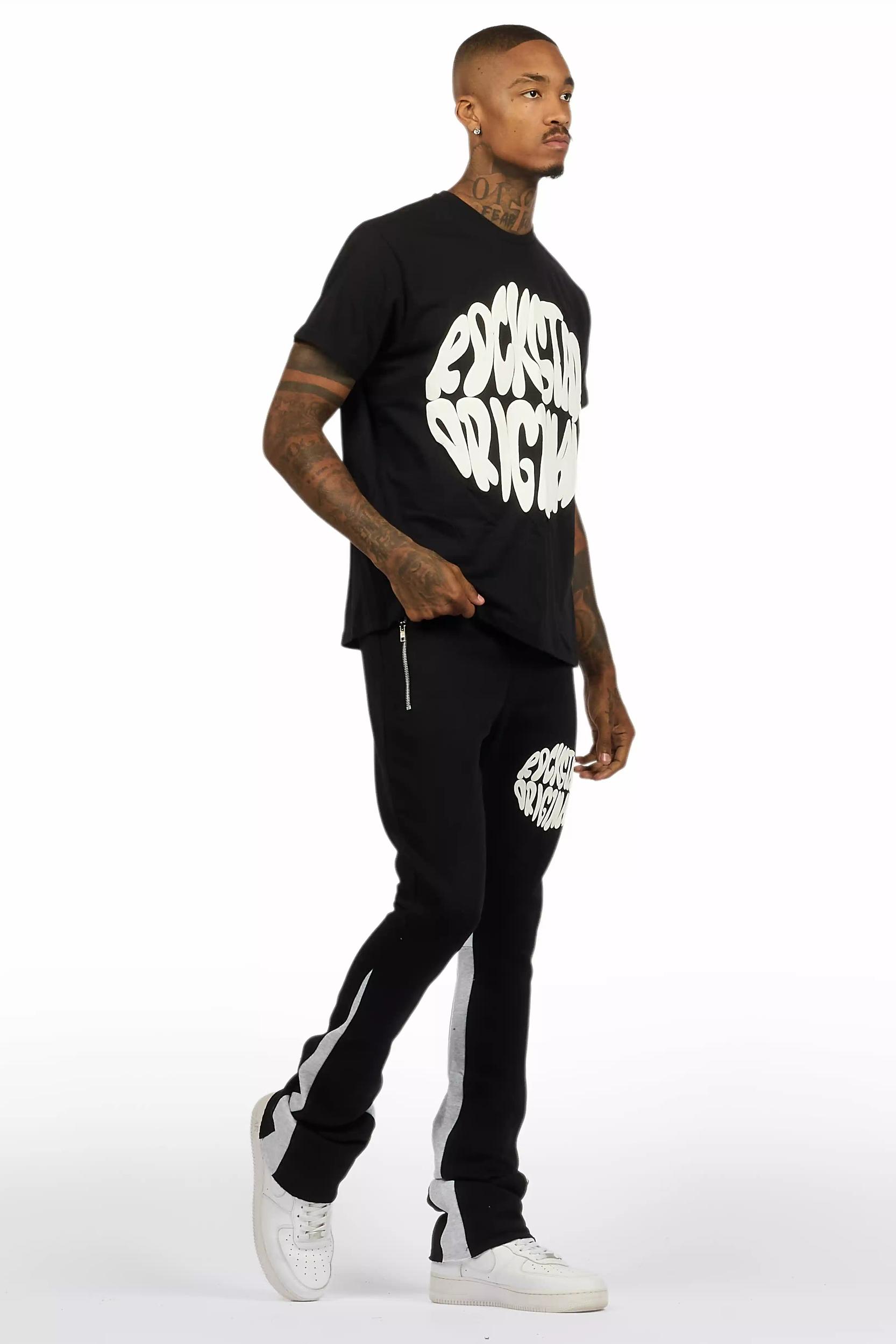 Thierry Black T-Shirt/Stacked Flare Track Set Male Product Image