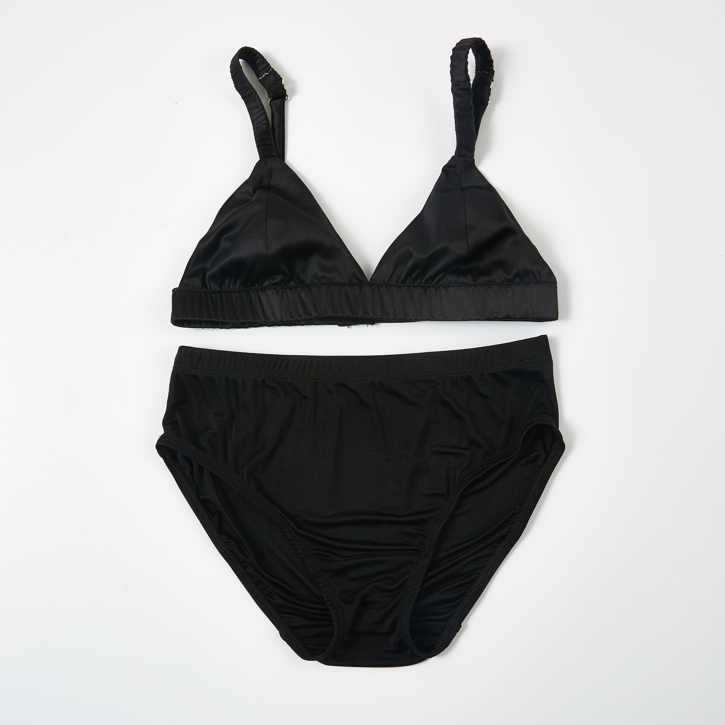 Knitted Silk Mid Rise French Cut Panties | Black Vodka | Shimmer Collection Product Image