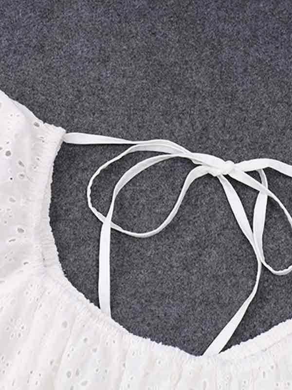 U Neck Open Back Cutout Short Sleeves Shirts Product Image