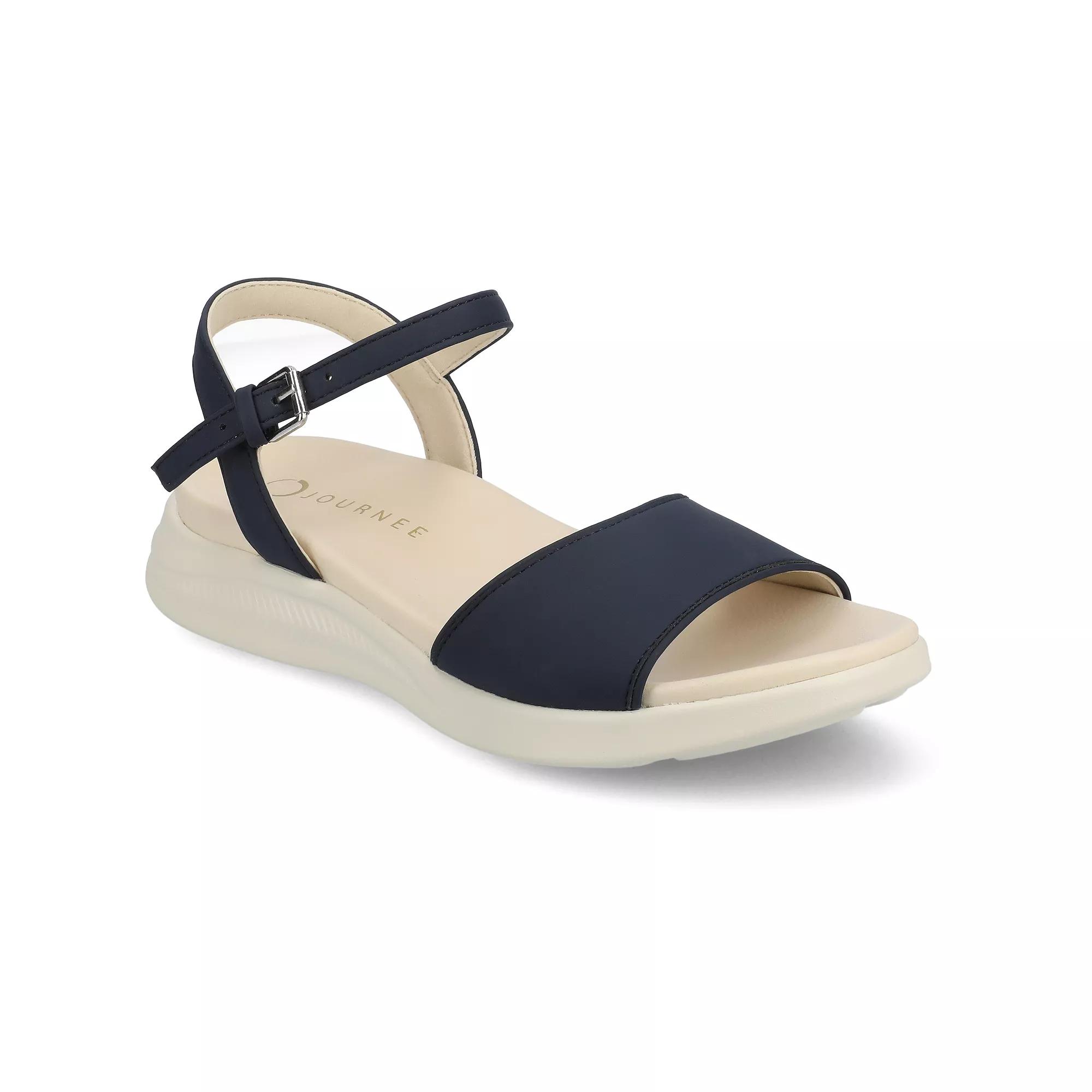 Journee Jaylee Ankle Strap & Buckle Womens Sandals Blue Product Image