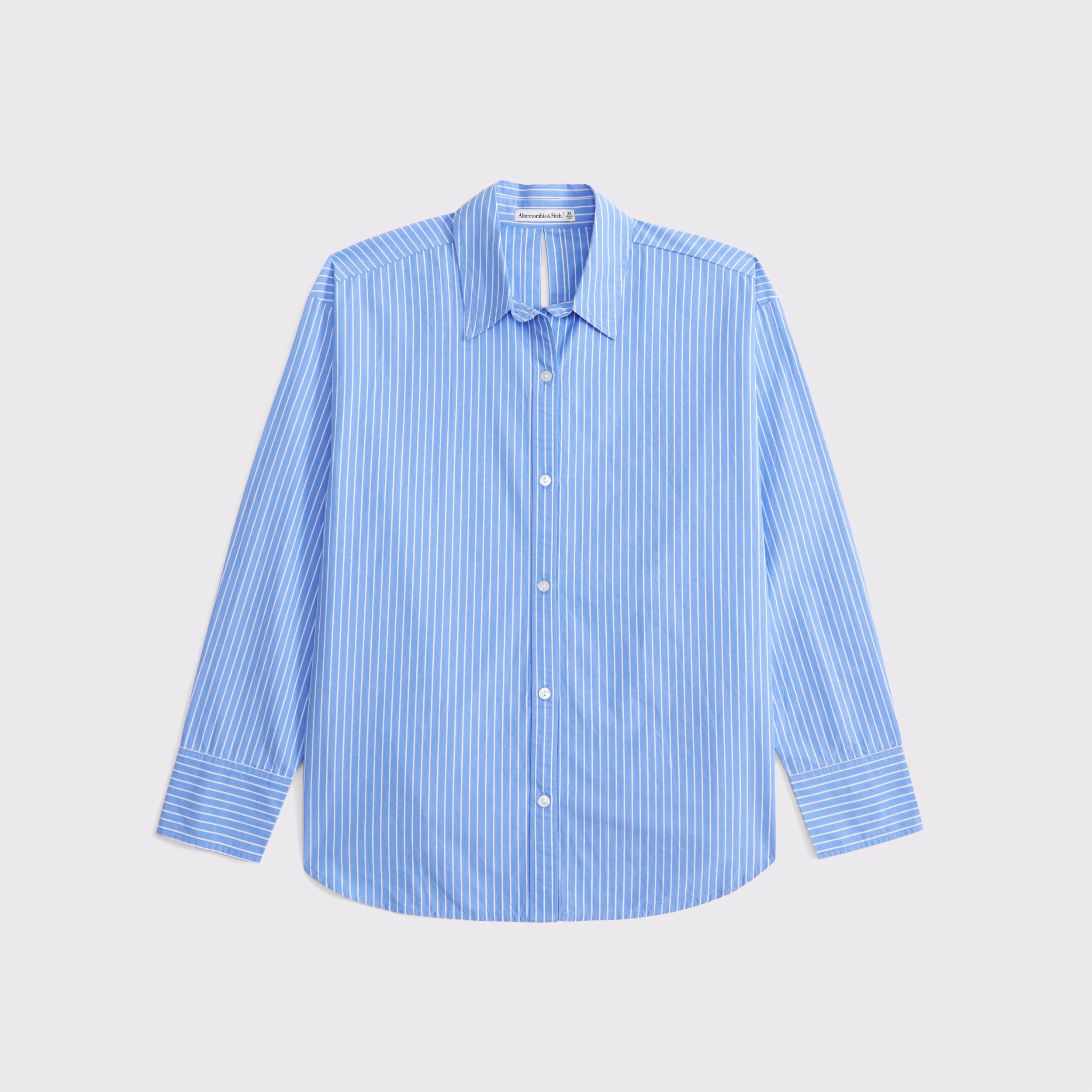 Oversized Tie-Back Poplin Shirt Product Image