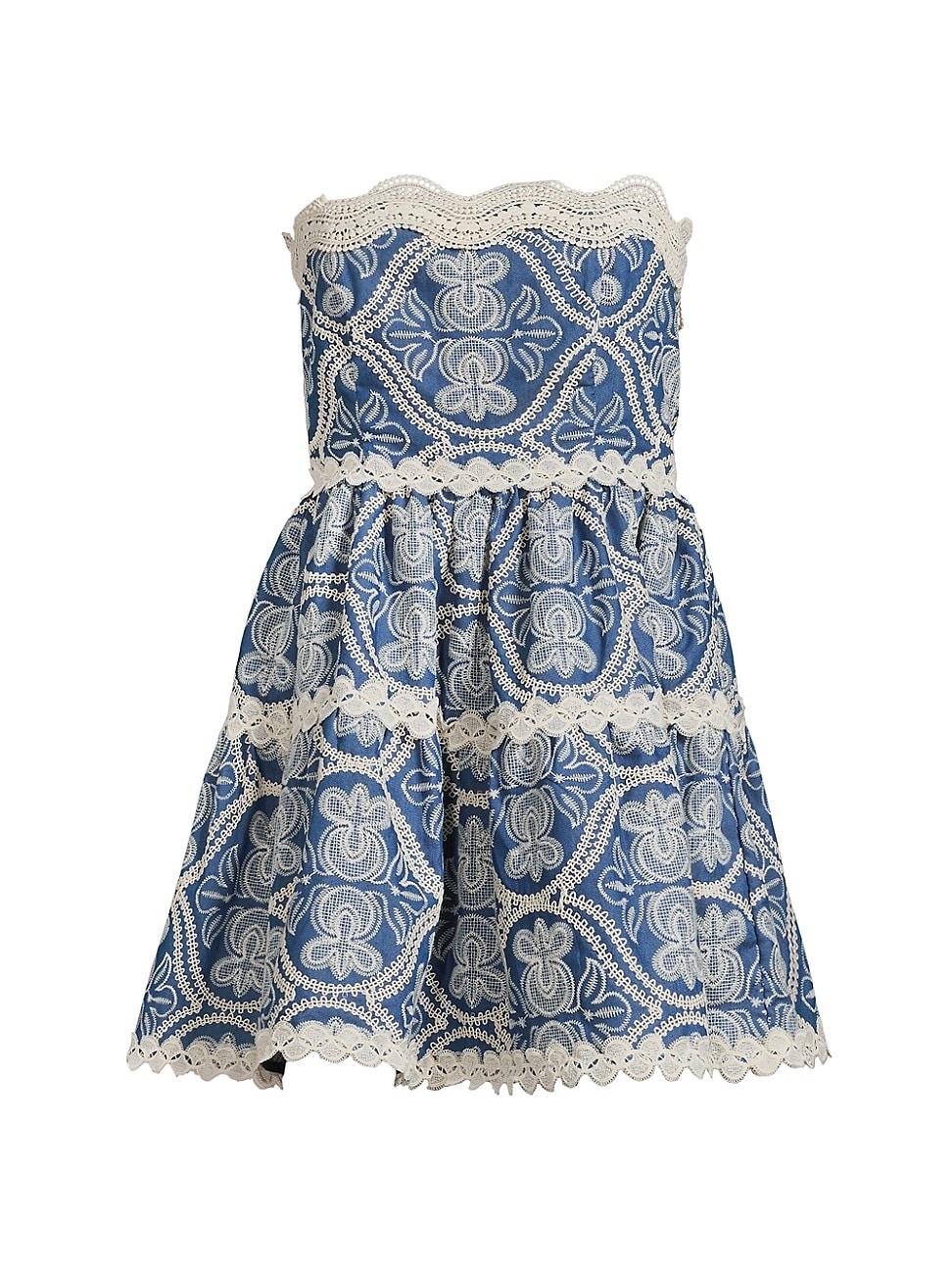 Womens Time Adaline Embroidered Cotton Minidress Product Image