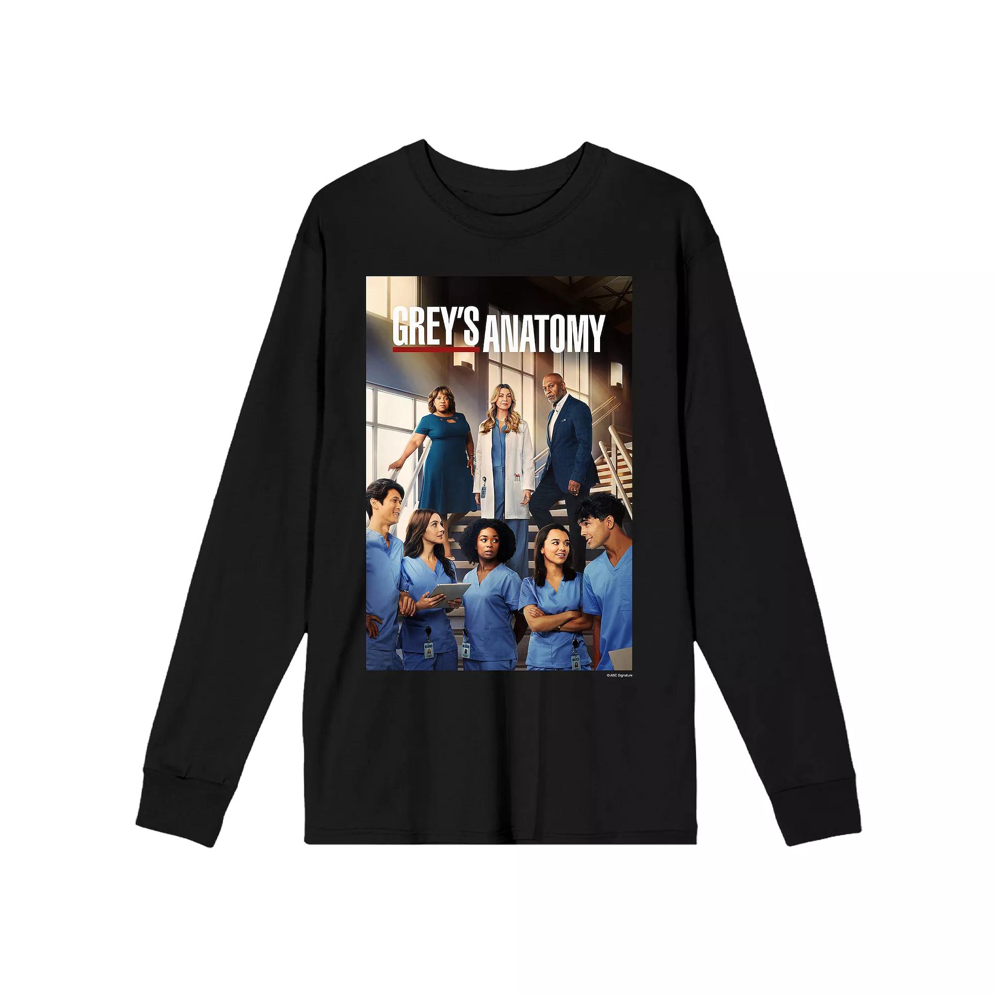 Men's Grey's Anatomy Long Sleeve Tee, Size: Small, Black Product Image