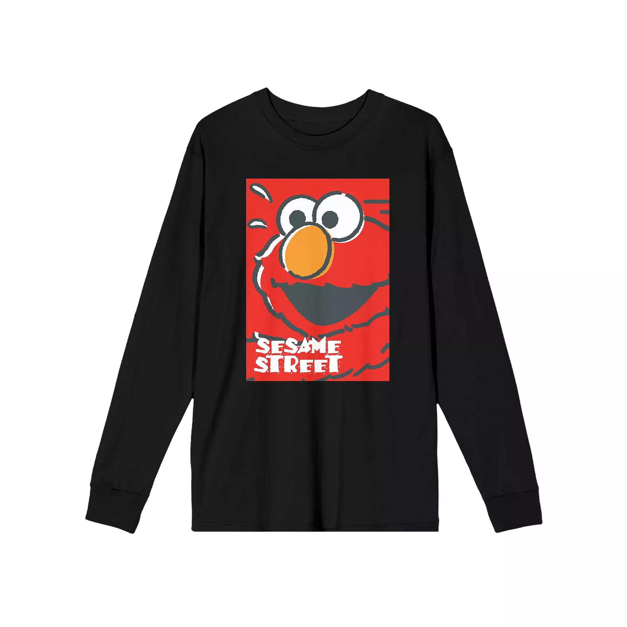 Men's Sesame Street Elmo Black Tee,  Product Image