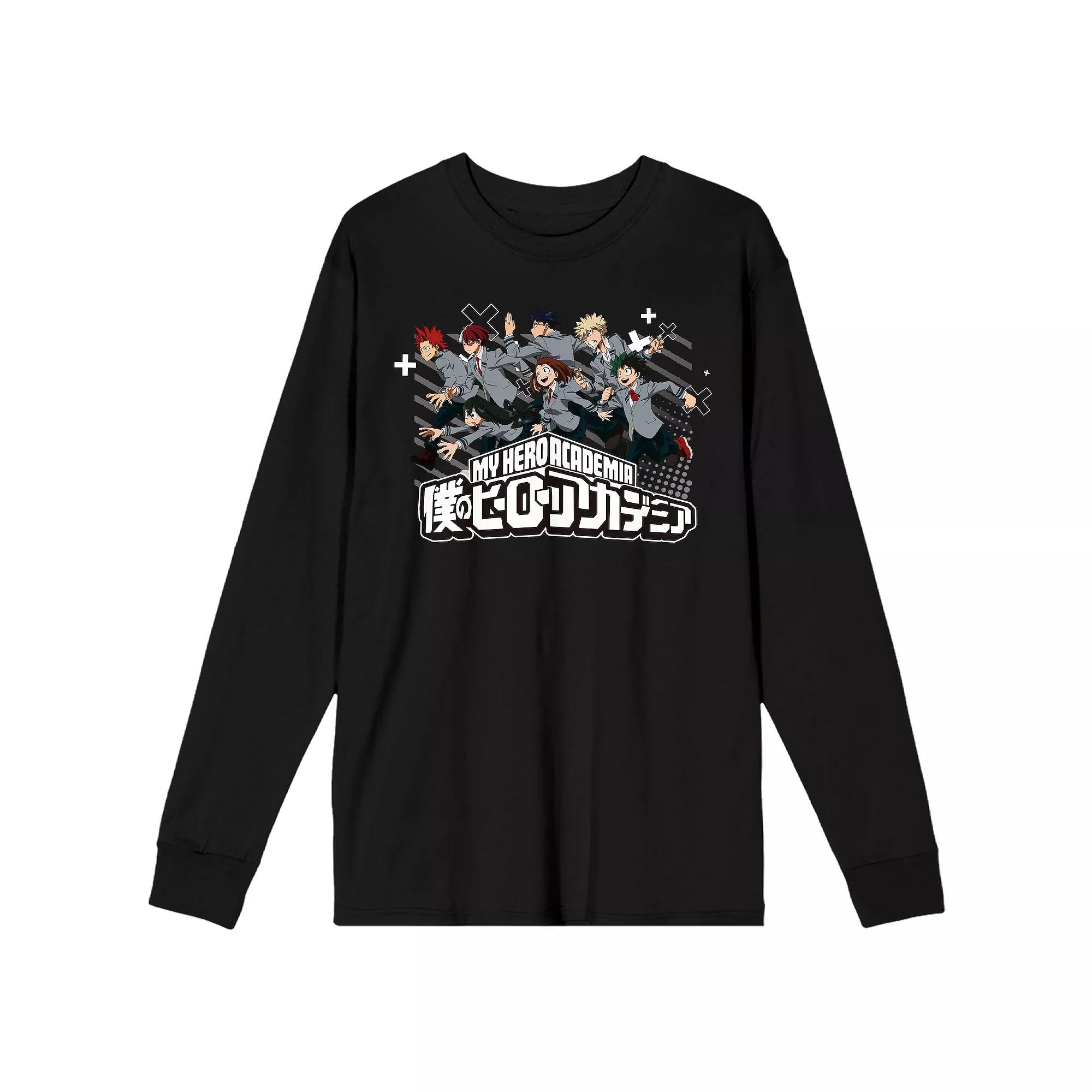 Men's My Hero Academia Students Long Sleeve Graphic Tee, Size: XXL, Black Product Image