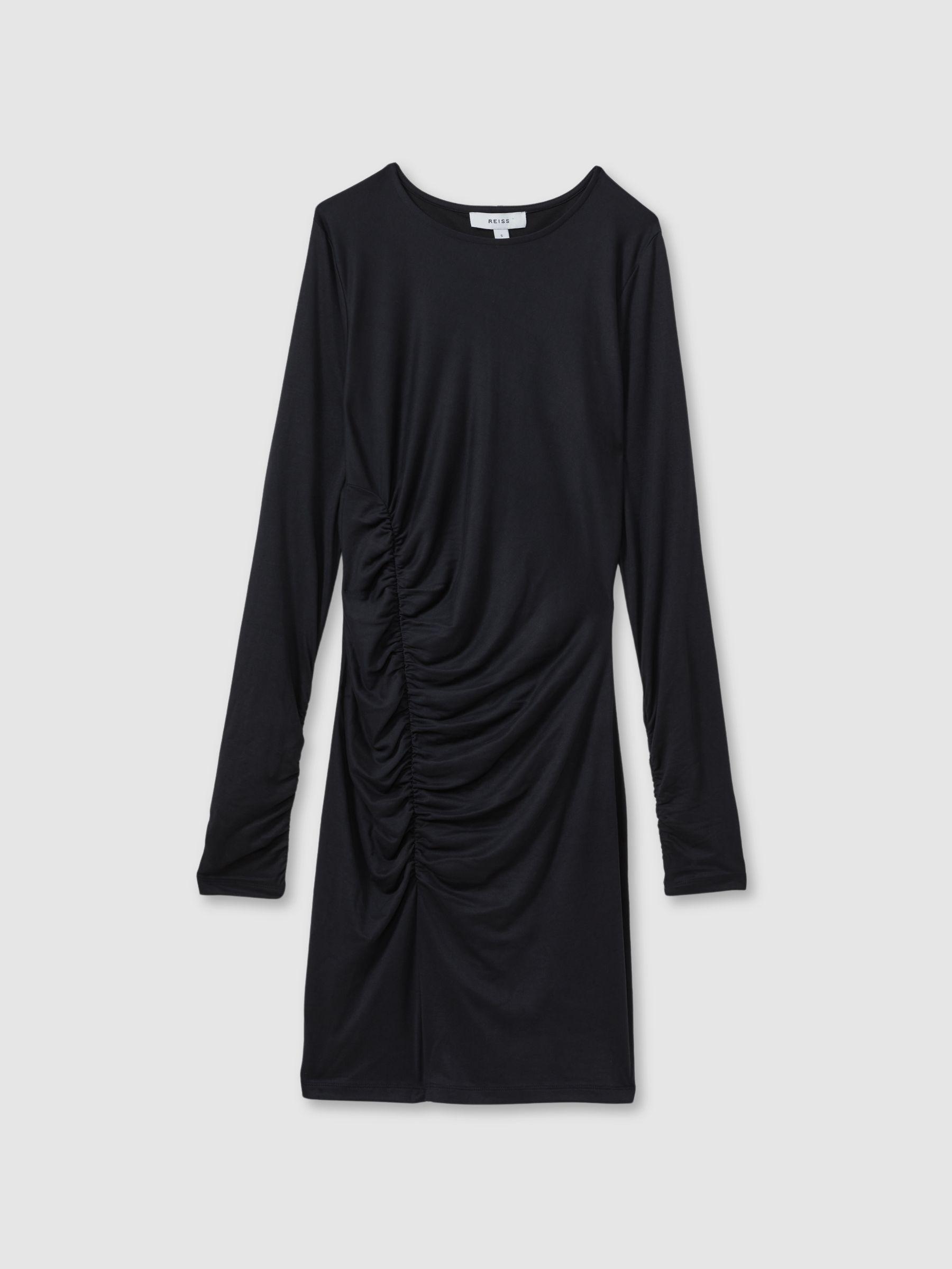 Allie Charcoal Ruched Jersey Mini Dress Product Image