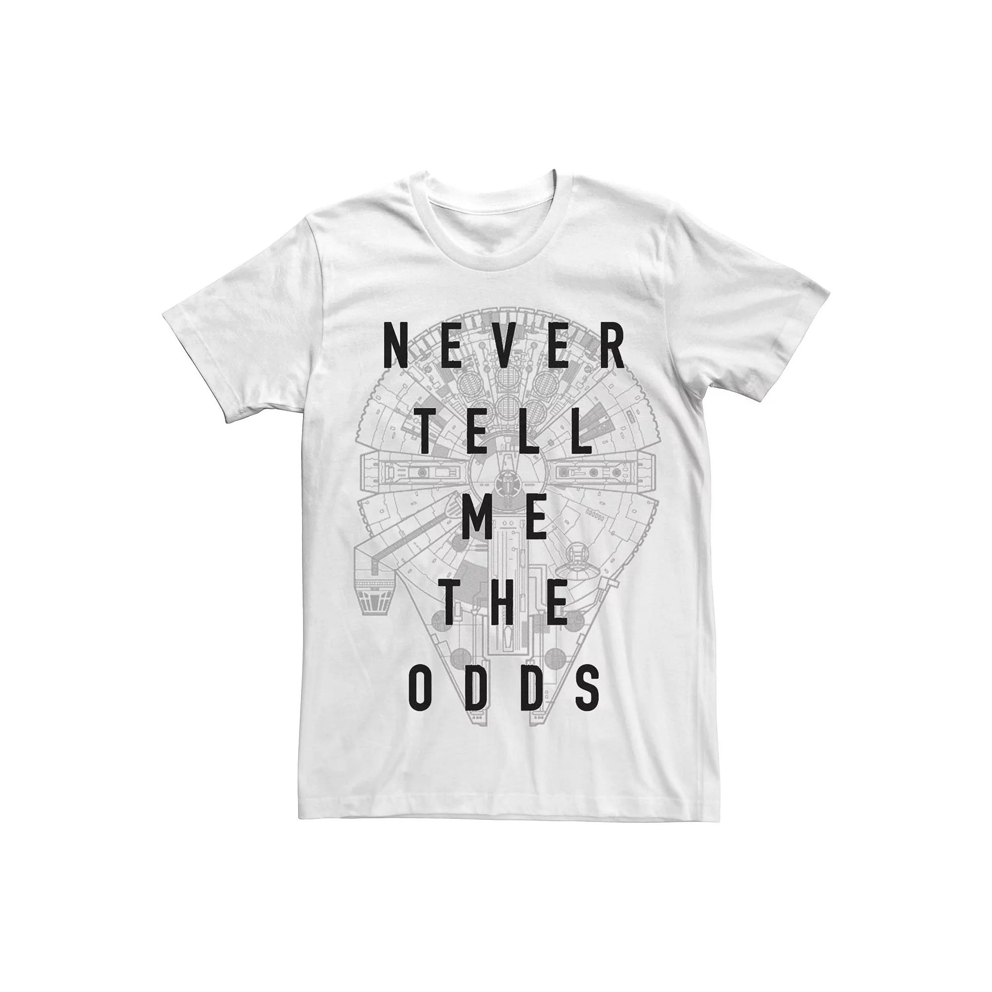 Men's Star Wars Millennium Falcon Never Tell Me The Odds Graphic Tee, Size: XL, White Product Image