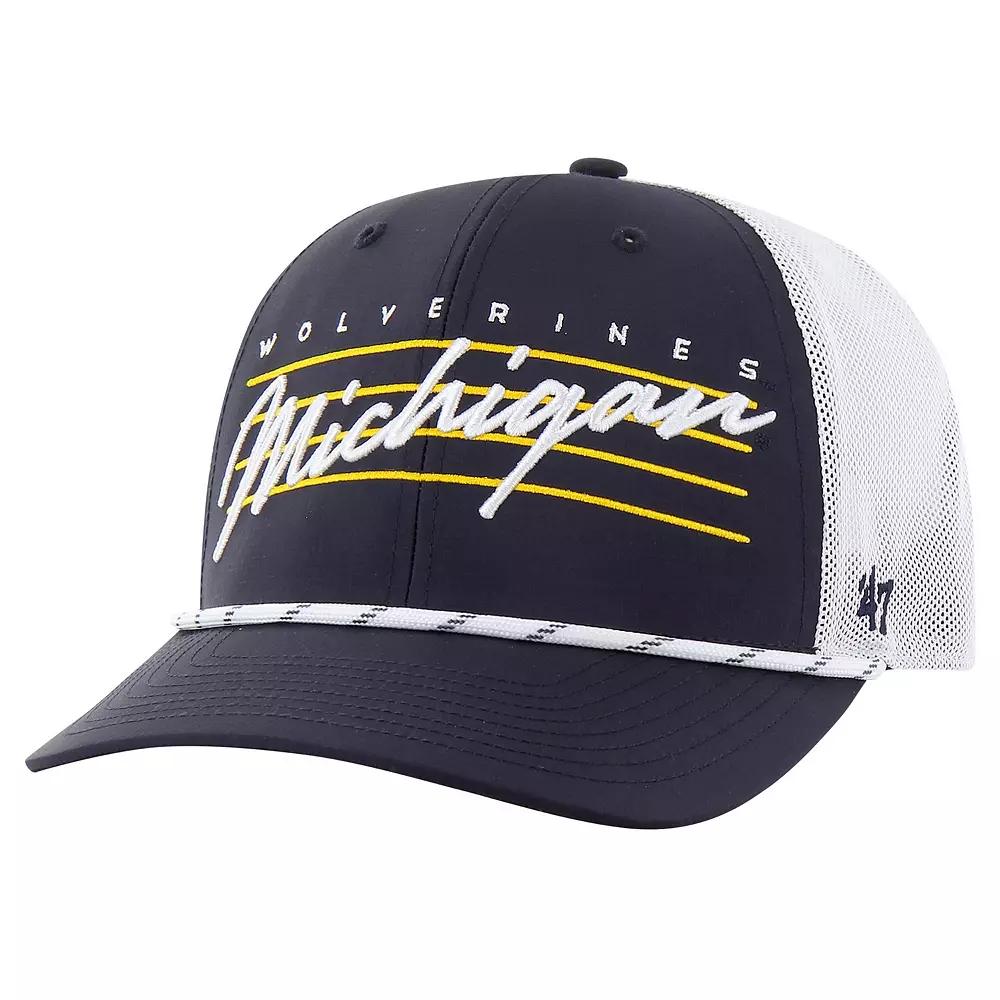 Men's '47 Navy Michigan Wolverines Downburst Trucker Adjustable Hat, Blue Product Image