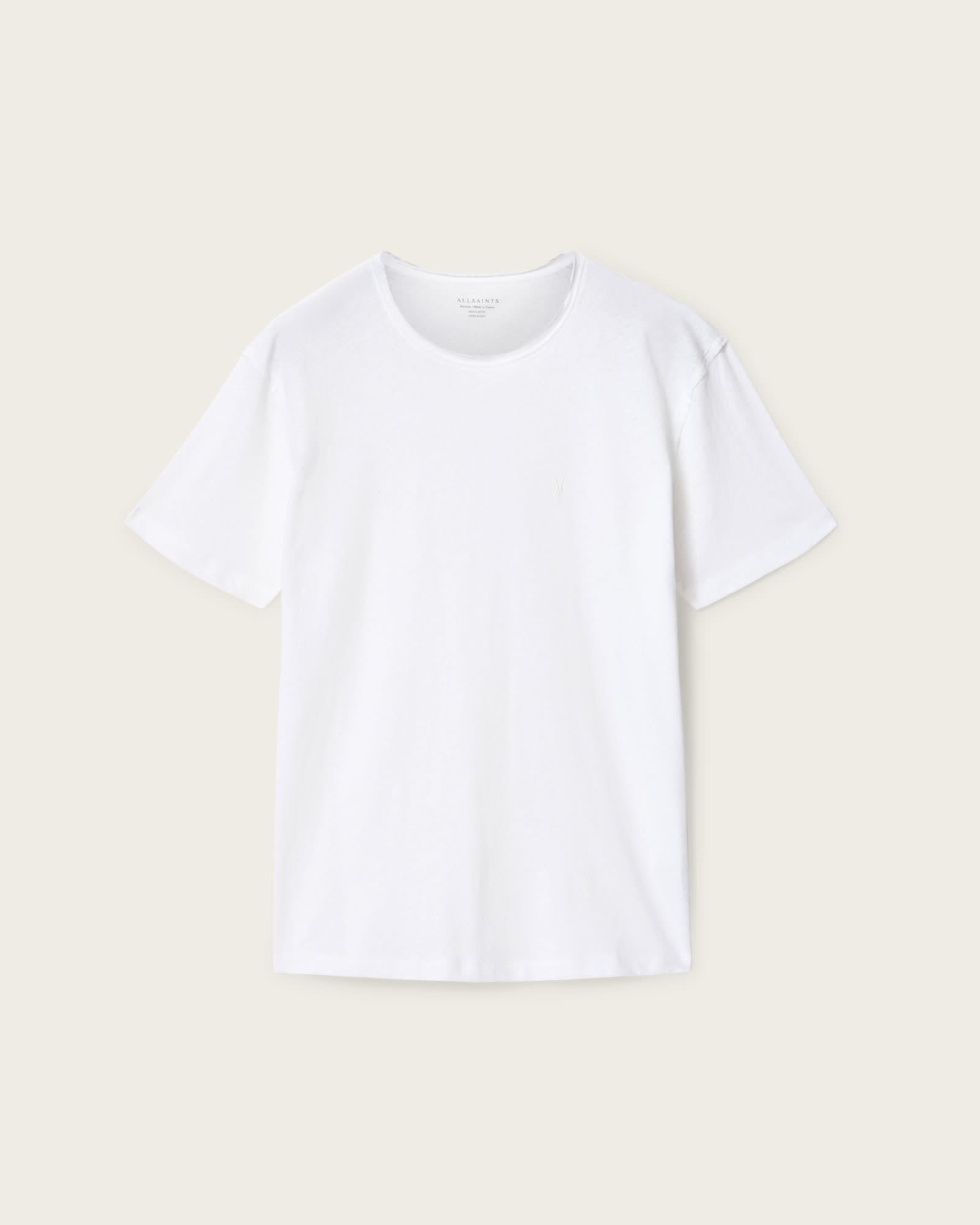 Flax Short Sleeve Ramskull T-Shirt Optic White | ALLSAINTS US Product Image
