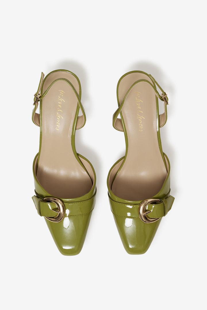 Marion Buckle Heel — Olive Product Image