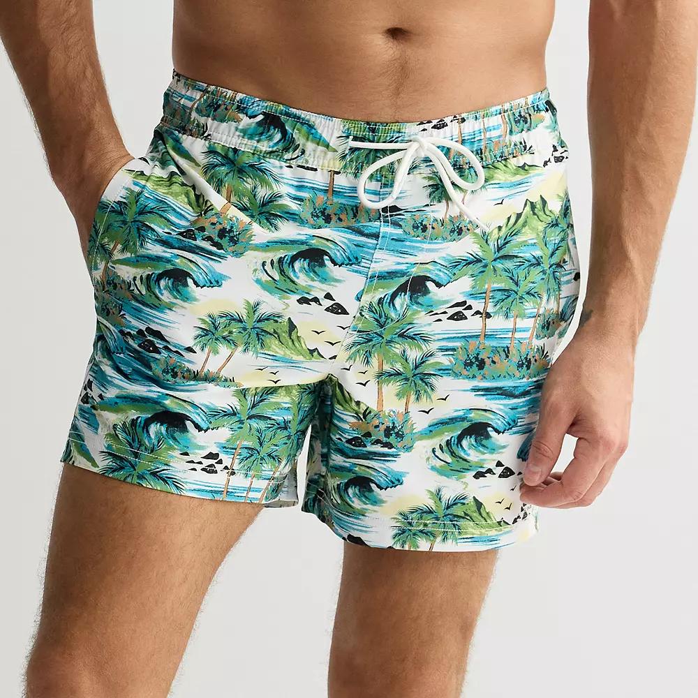 Men's Trinity Coast 5" Swim Trunks, Size: Large 5 INCH, White Product Image