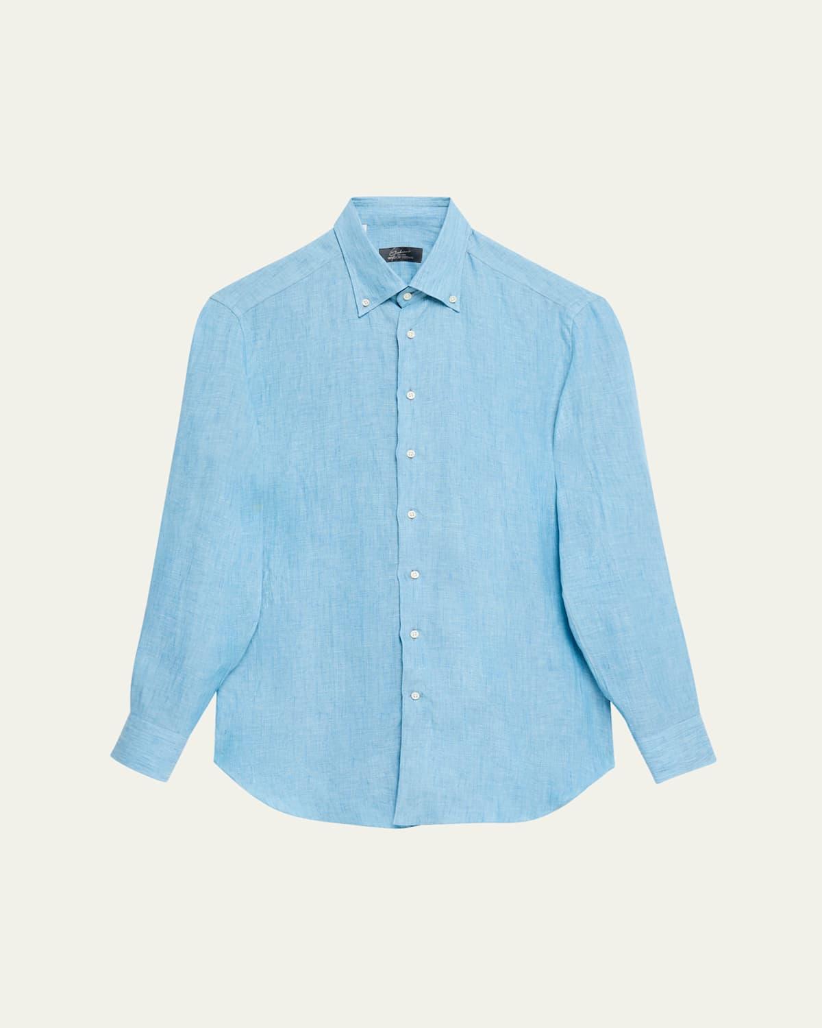 Mens Cotton Button-Collar Sport Shirt Product Image