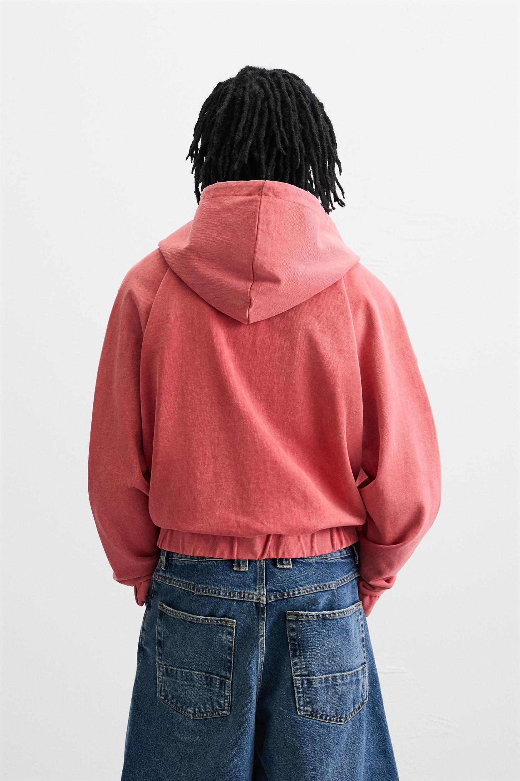 WASHED DETAIL ZIPPERED SWEATSHIRT Product Image