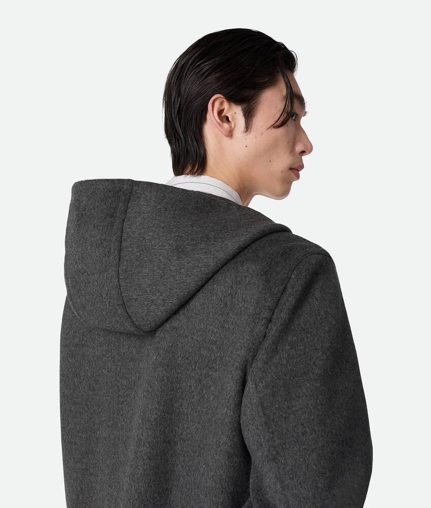 Men's Double Face Wool Hoodie in Charcoal melange Product Image