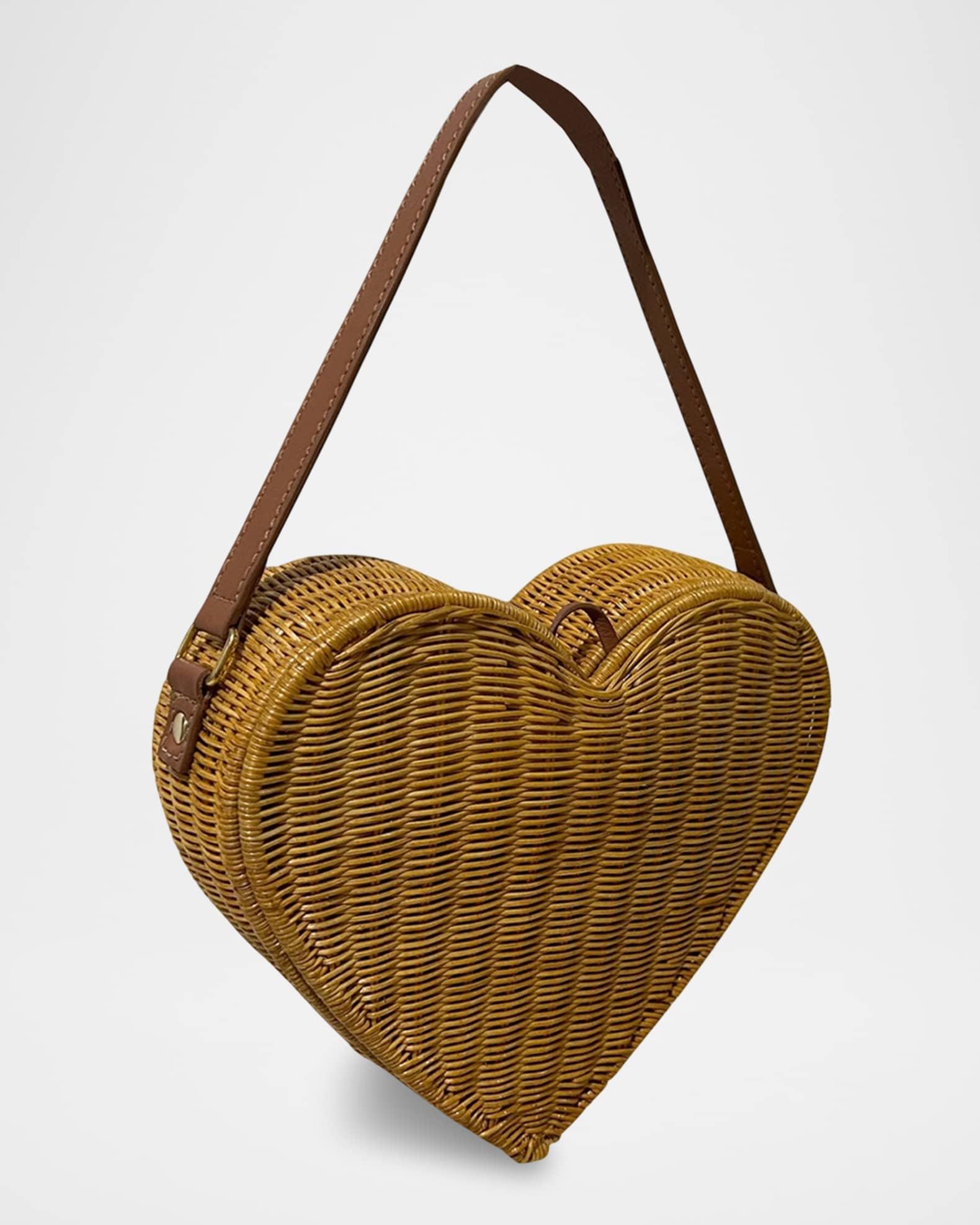 Pulsating Heart Rattan Top-Handle Bag Product Image