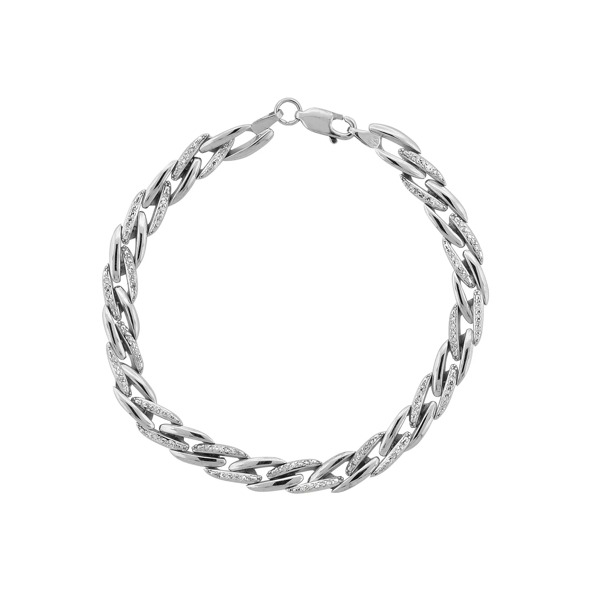 10k White Gold Diamond Bracelet, Women's, Size: 7.25", 10k Gold Product Image