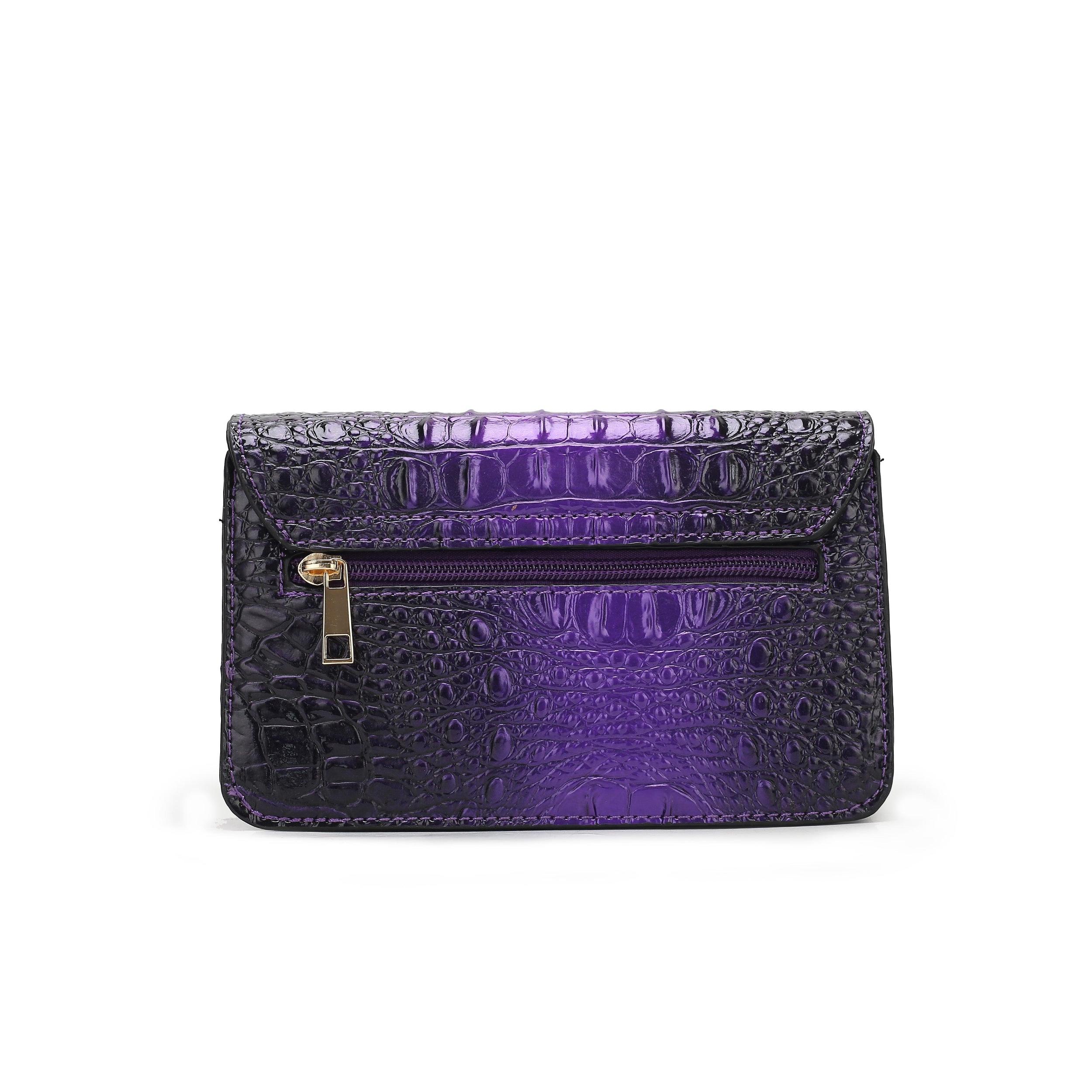 MKF Collection Women's Vanta Croc-Embossed Saddle Bag Female Product Image