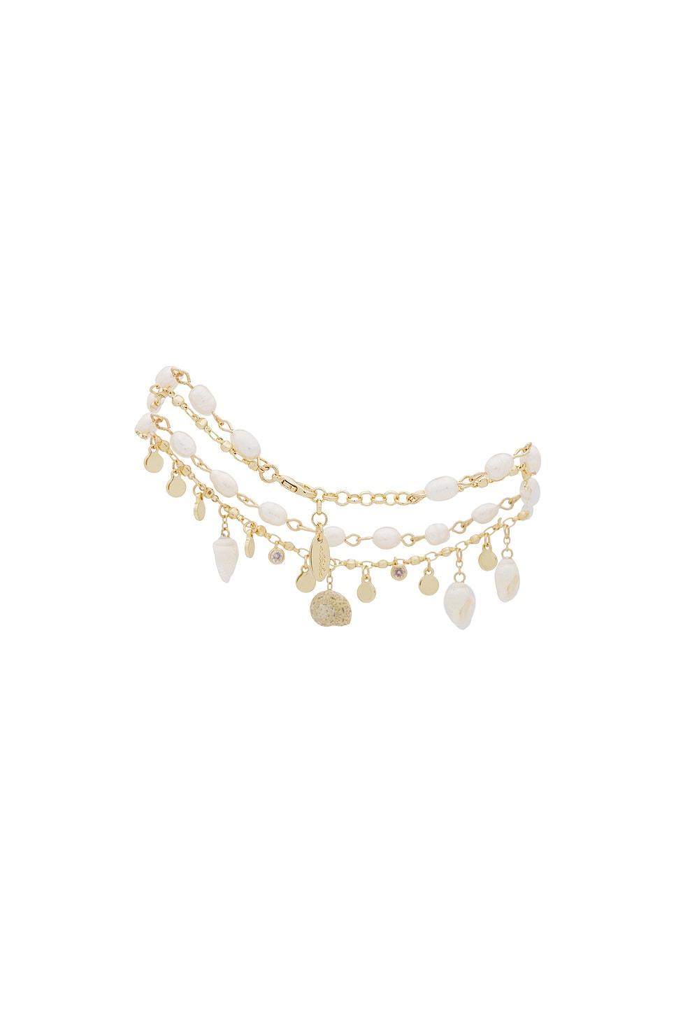 Layered Shell And Pearl Dangle Anklet Ettika Product Image